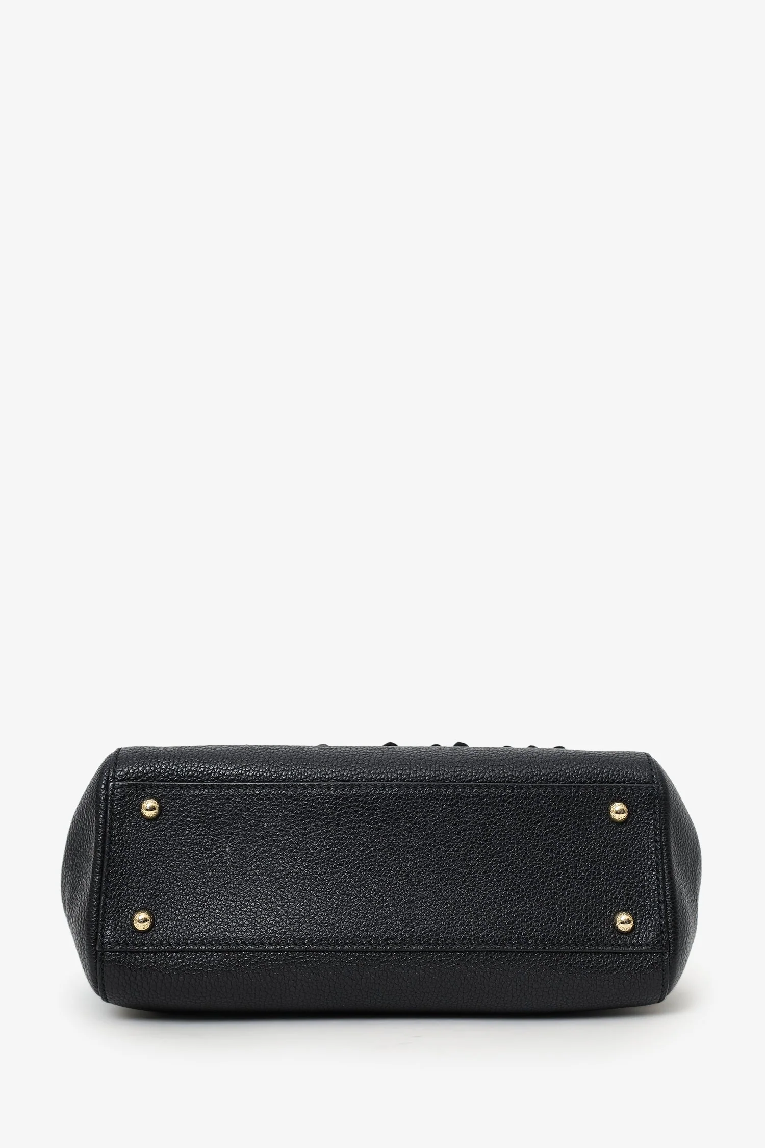 Dolce & Gabbana Black Leather Embellished Medium Sicily Top Handle Bag - Image 5