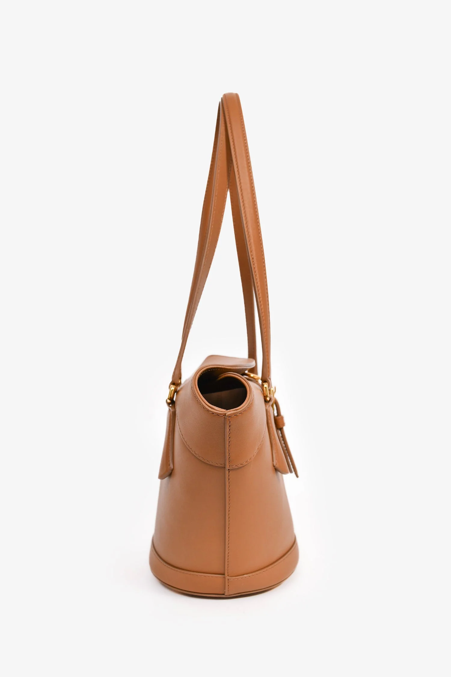 Dolce & Gabbana Brown Leather Capri Coffa Bucket Bag - Image 3