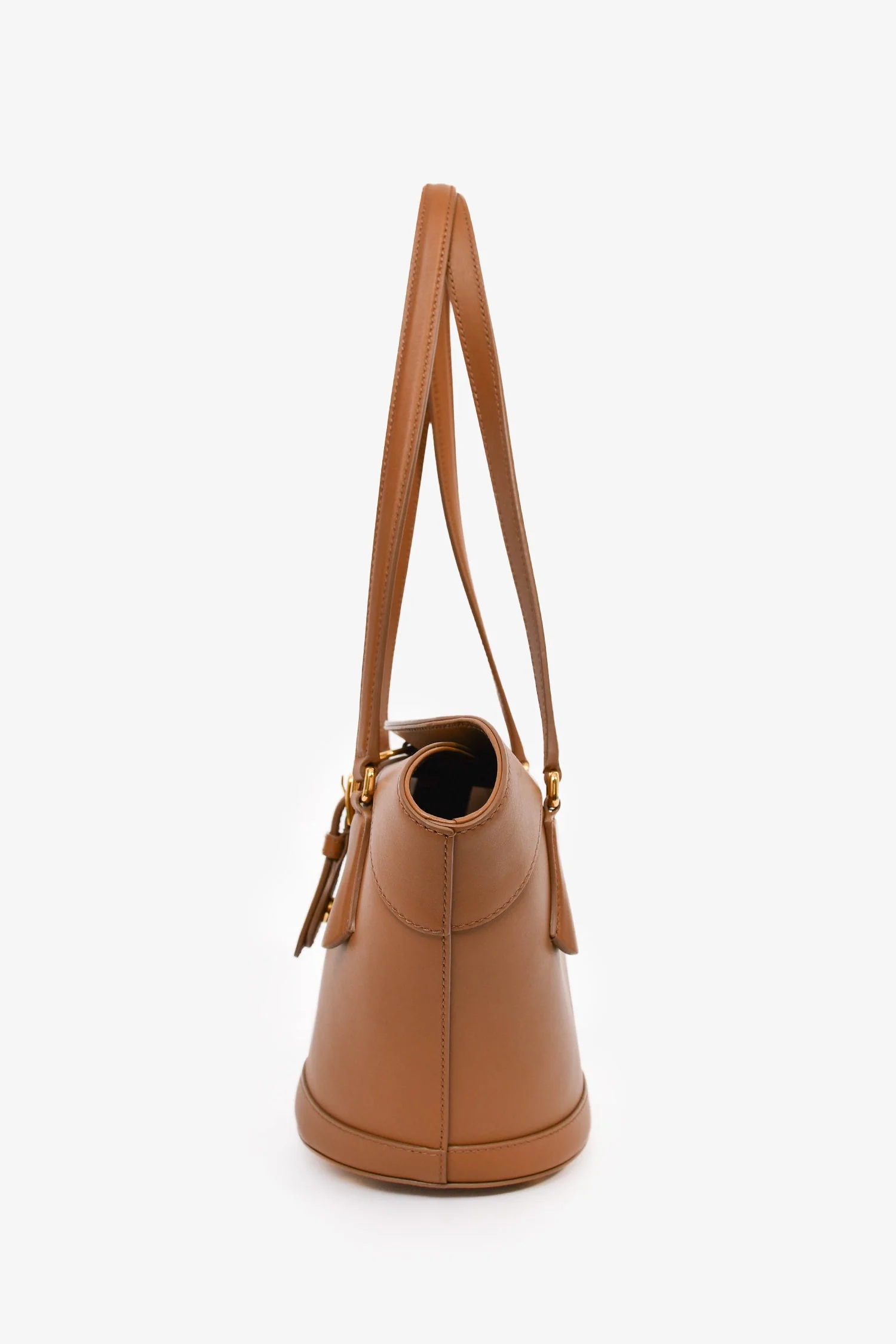 Dolce & Gabbana Brown Leather Capri Coffa Bucket Bag - Image 4