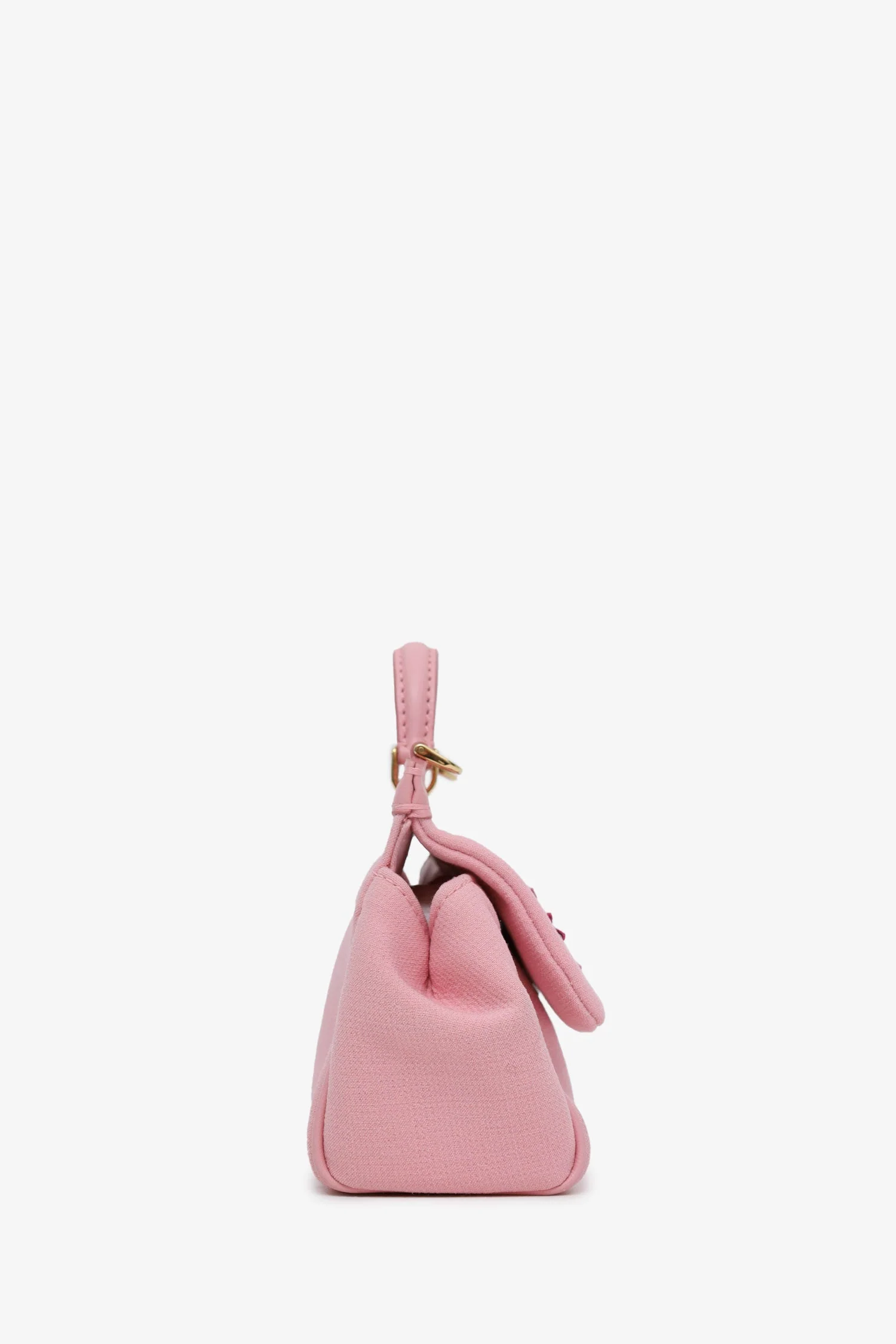 Dolce & Gabbana Pink Canvas/Leather Mini Sicily Top Handle Bag With Strap - Image 3