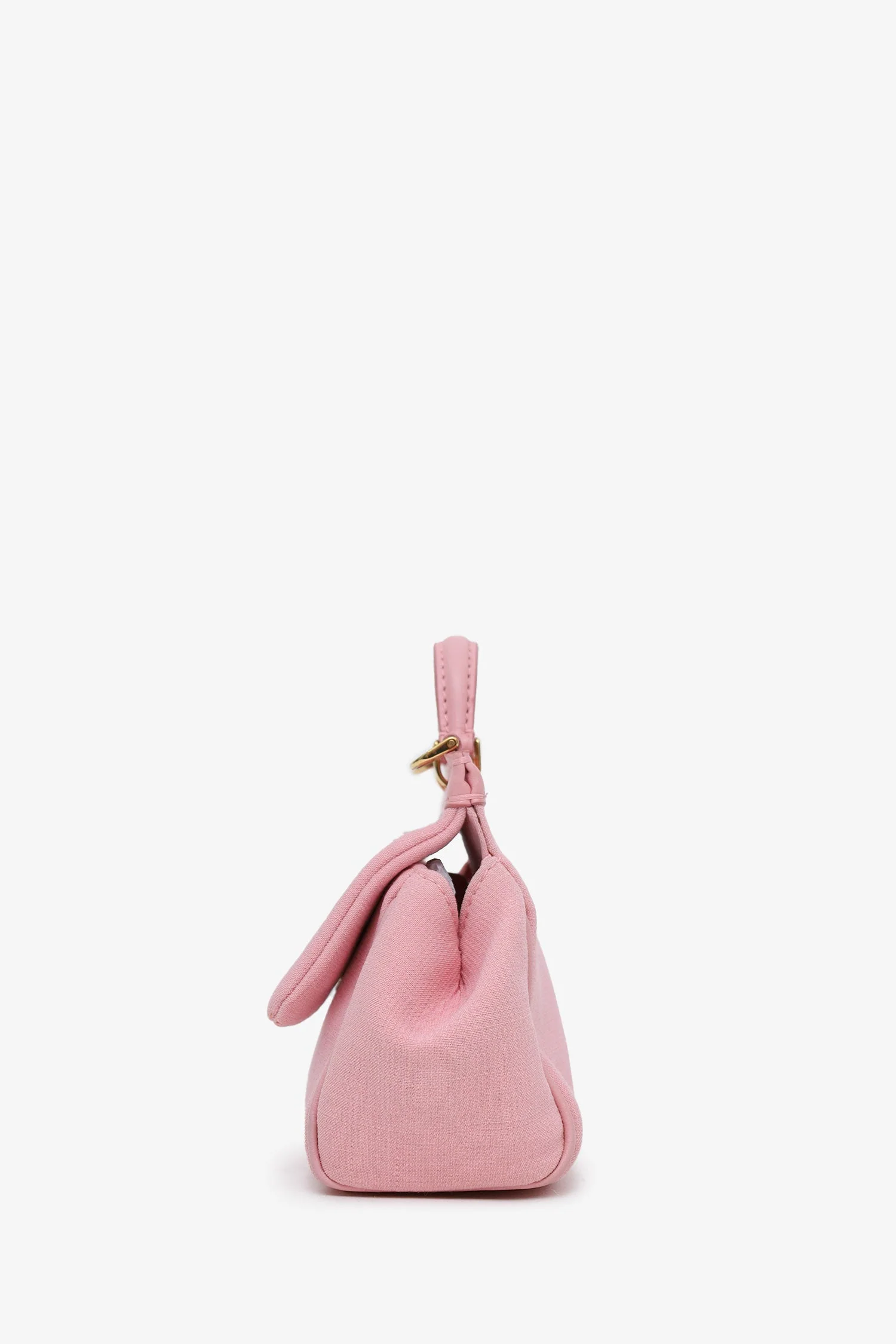 Dolce & Gabbana Pink Canvas/Leather Mini Sicily Top Handle Bag With Strap - Image 4