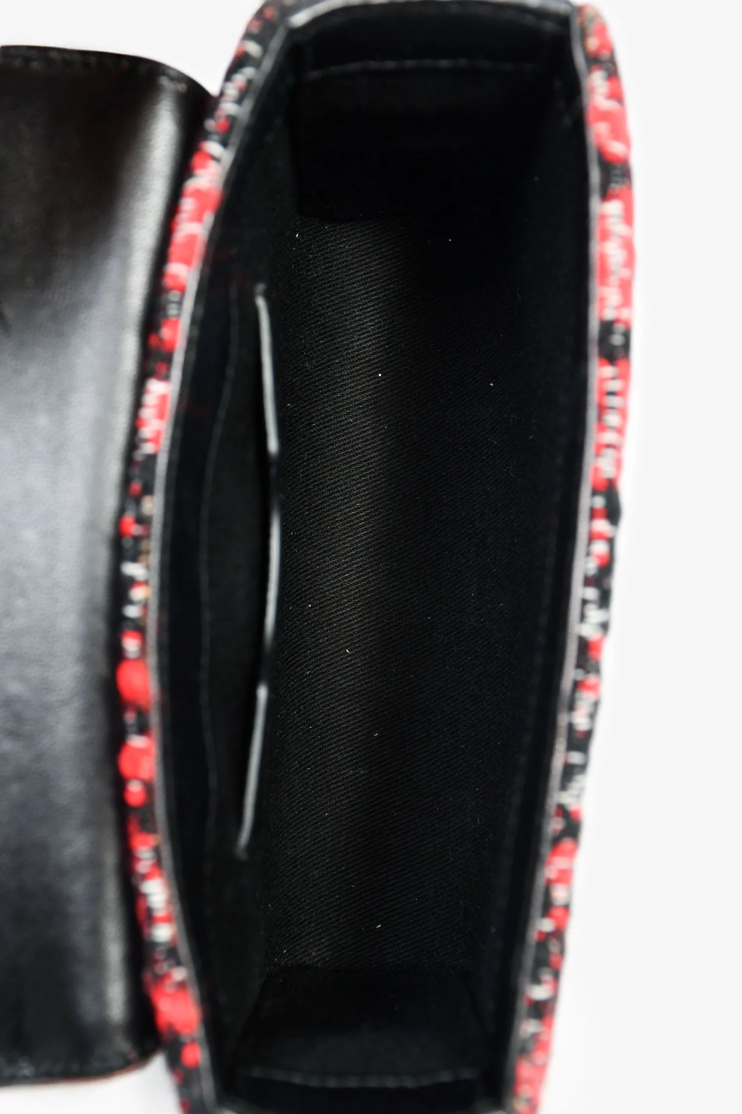 Dolce & Gabbana Red Embossed Leather Tweed Crystal DG Mini Crossbody Bag - Image 6