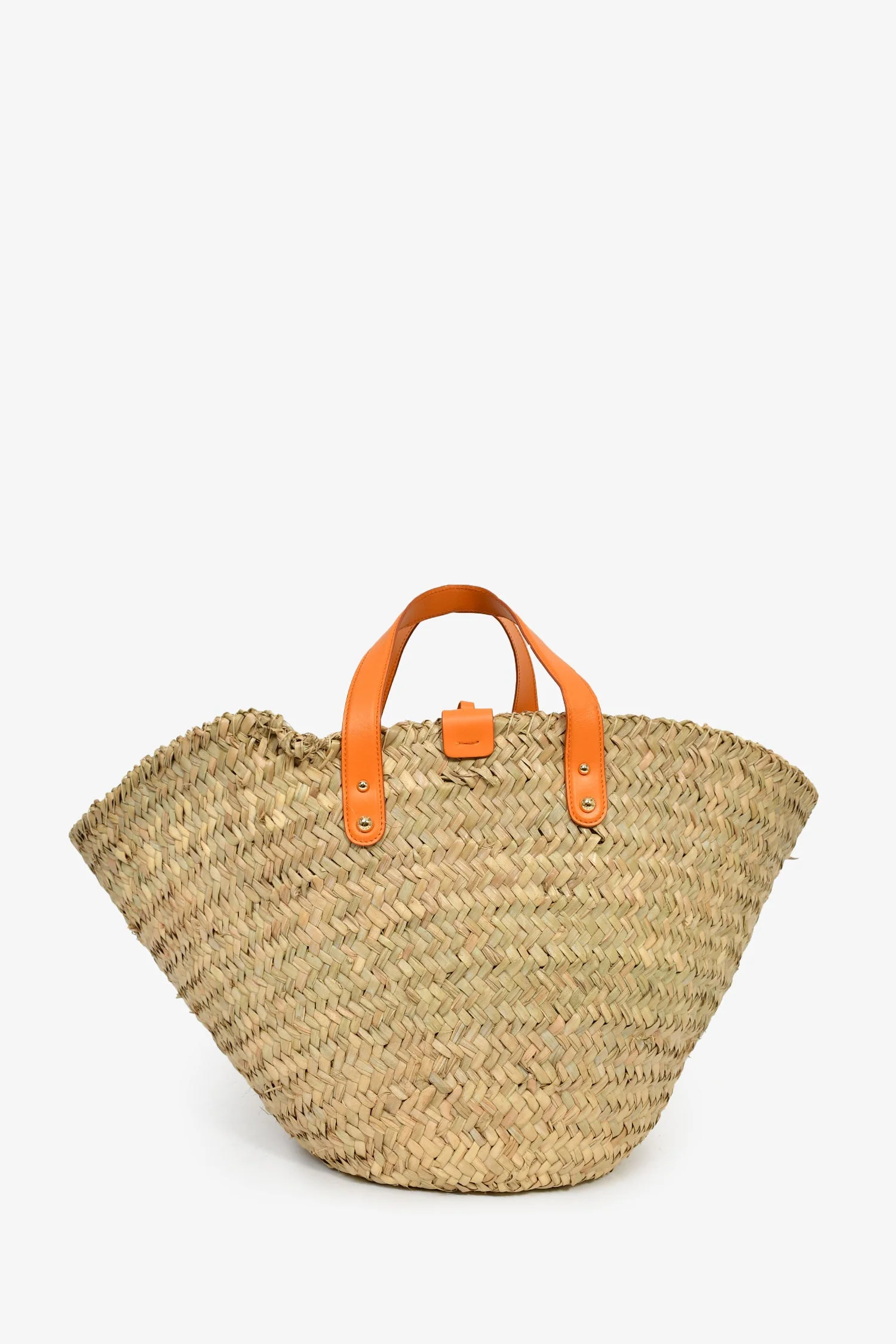 Dolce & Gabbana Straw/Leather Trim Orange Kendra Coffa Bag - Image 2
