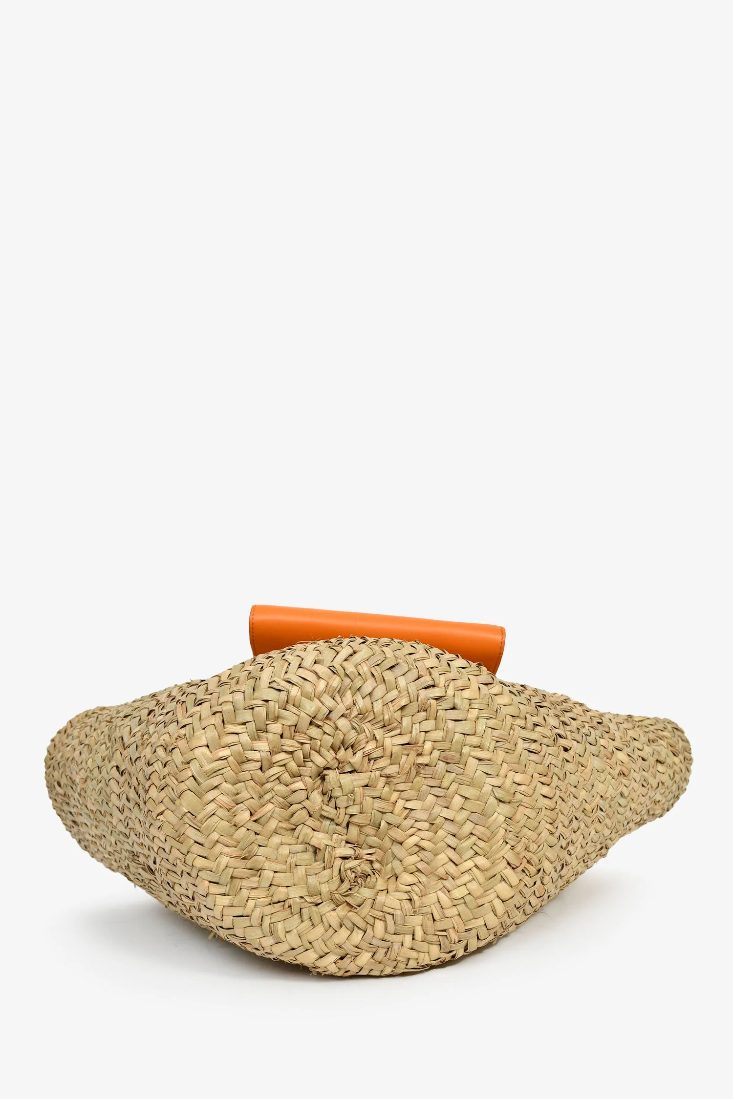 Dolce & Gabbana Straw/Leather Trim Orange Kendra Coffa Bag - Image 5