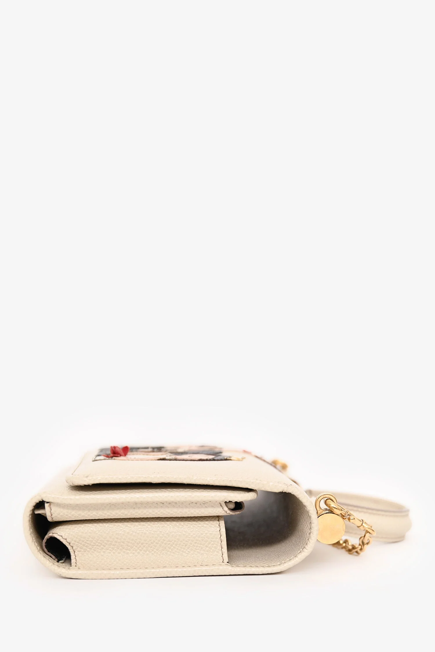Dolce & Gabbana White Leather Sicily Family Crossbody - Image 3