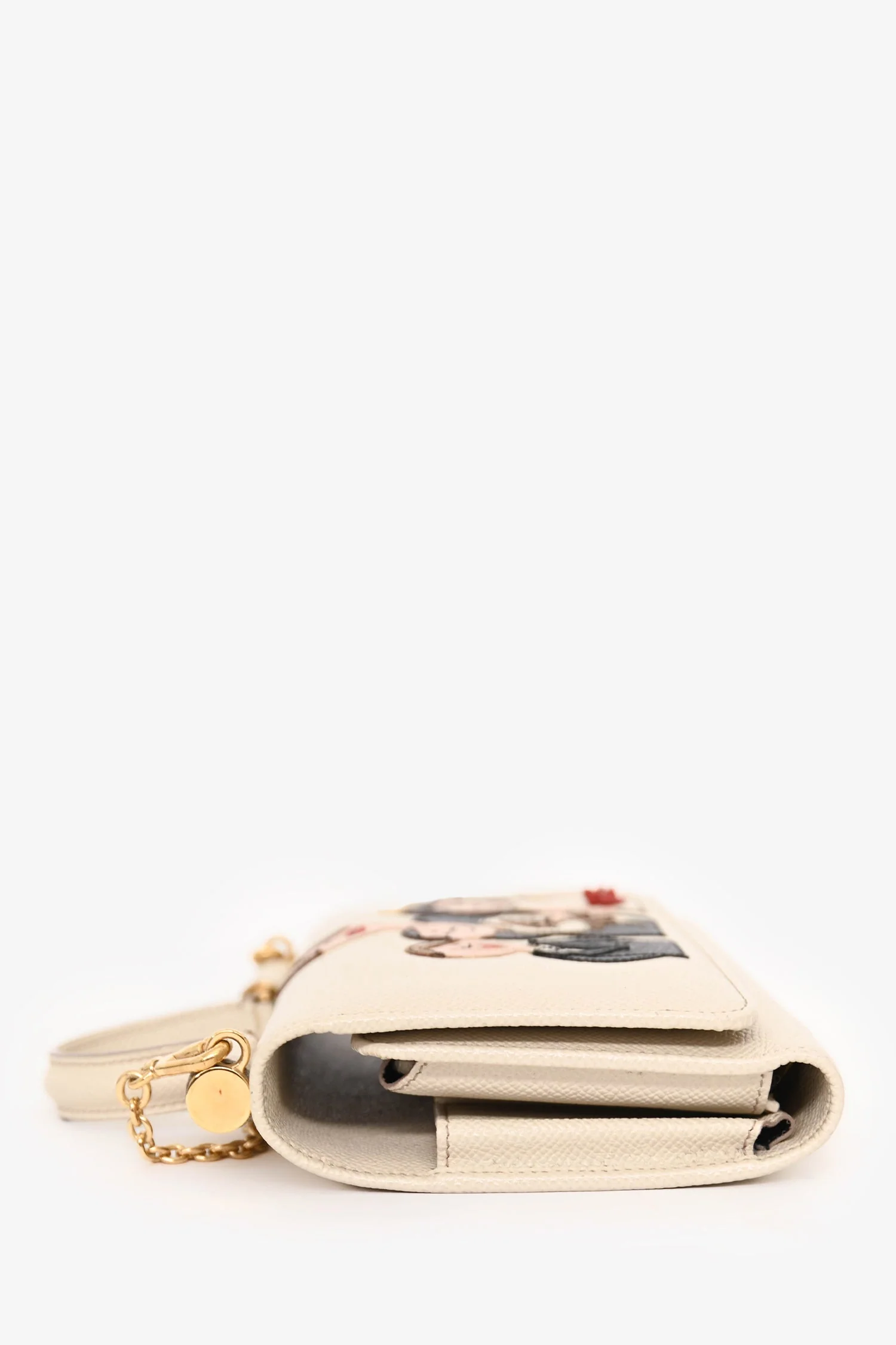 Dolce & Gabbana White Leather Sicily Family Crossbody - Image 4