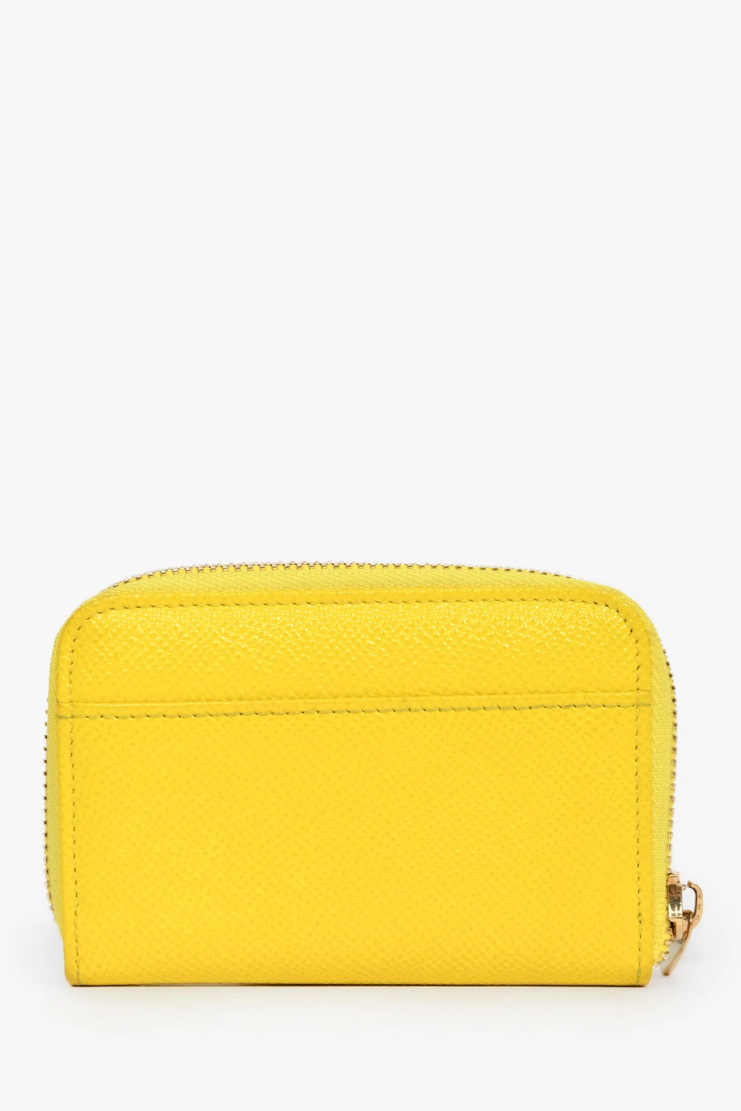 Dolce & Gabbana Yellow Leather Zip Card Holder - Image 2