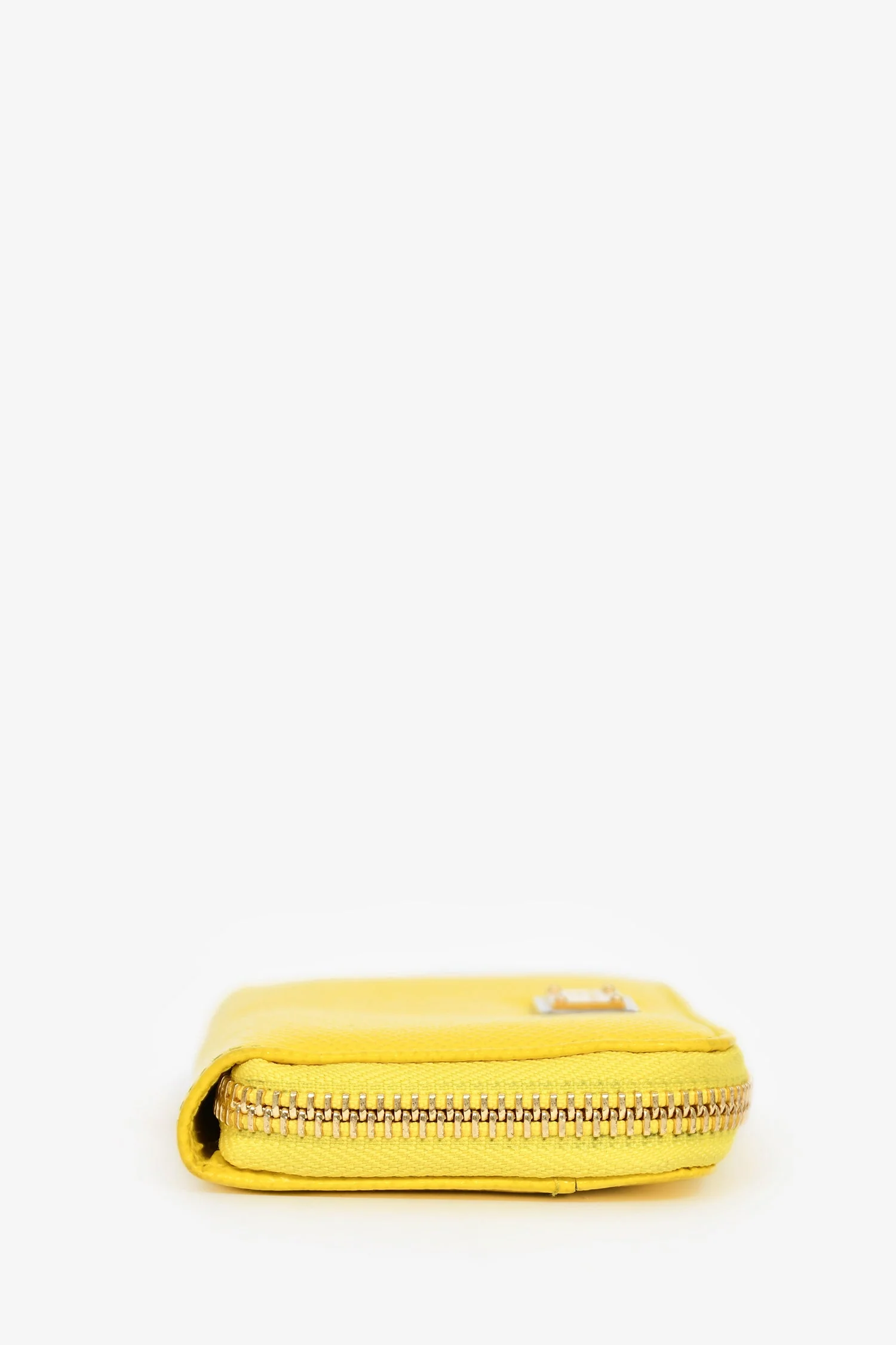 Dolce & Gabbana Yellow Leather Zip Card Holder - Image 3