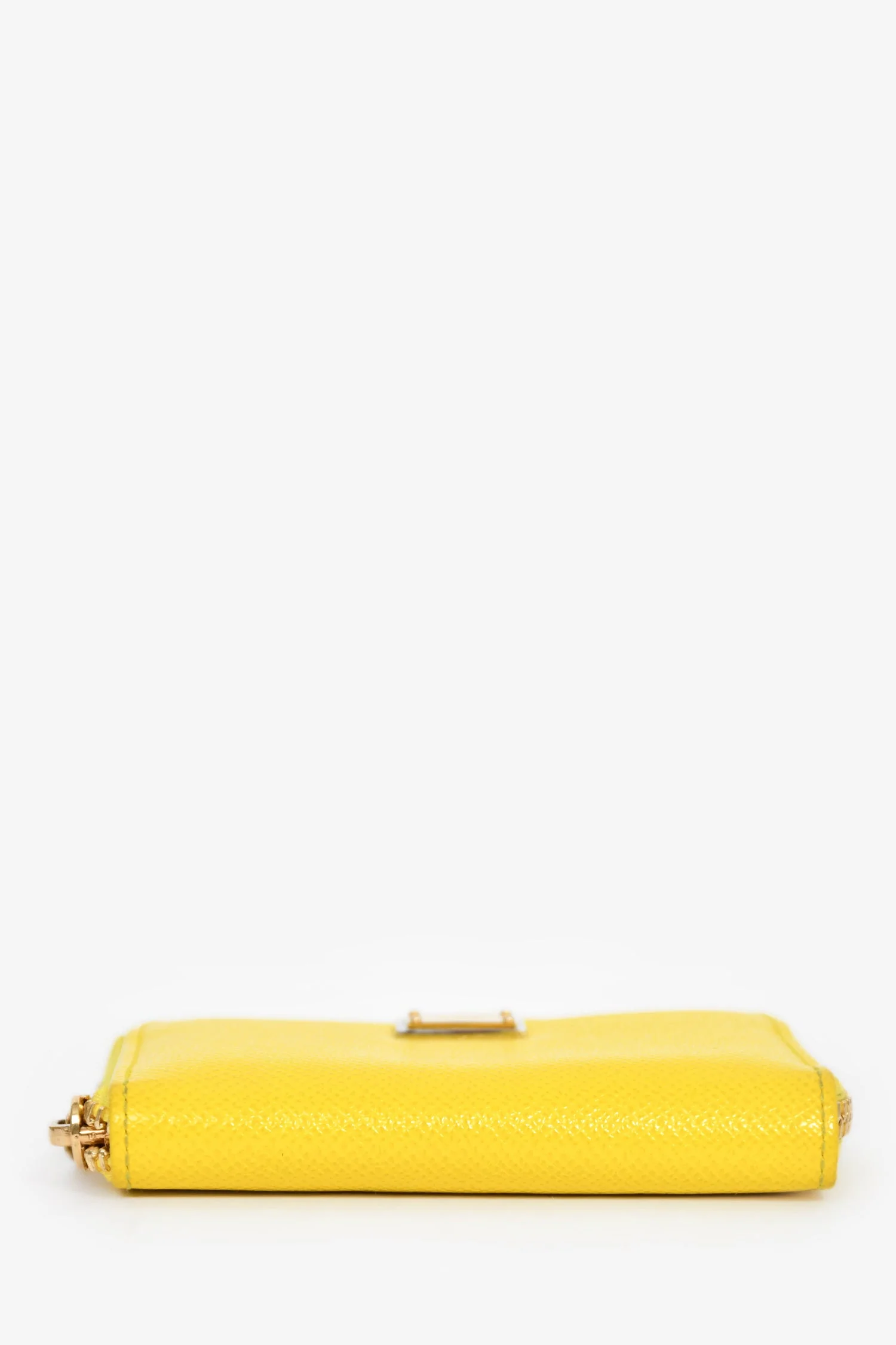 Dolce & Gabbana Yellow Leather Zip Card Holder - Image 5