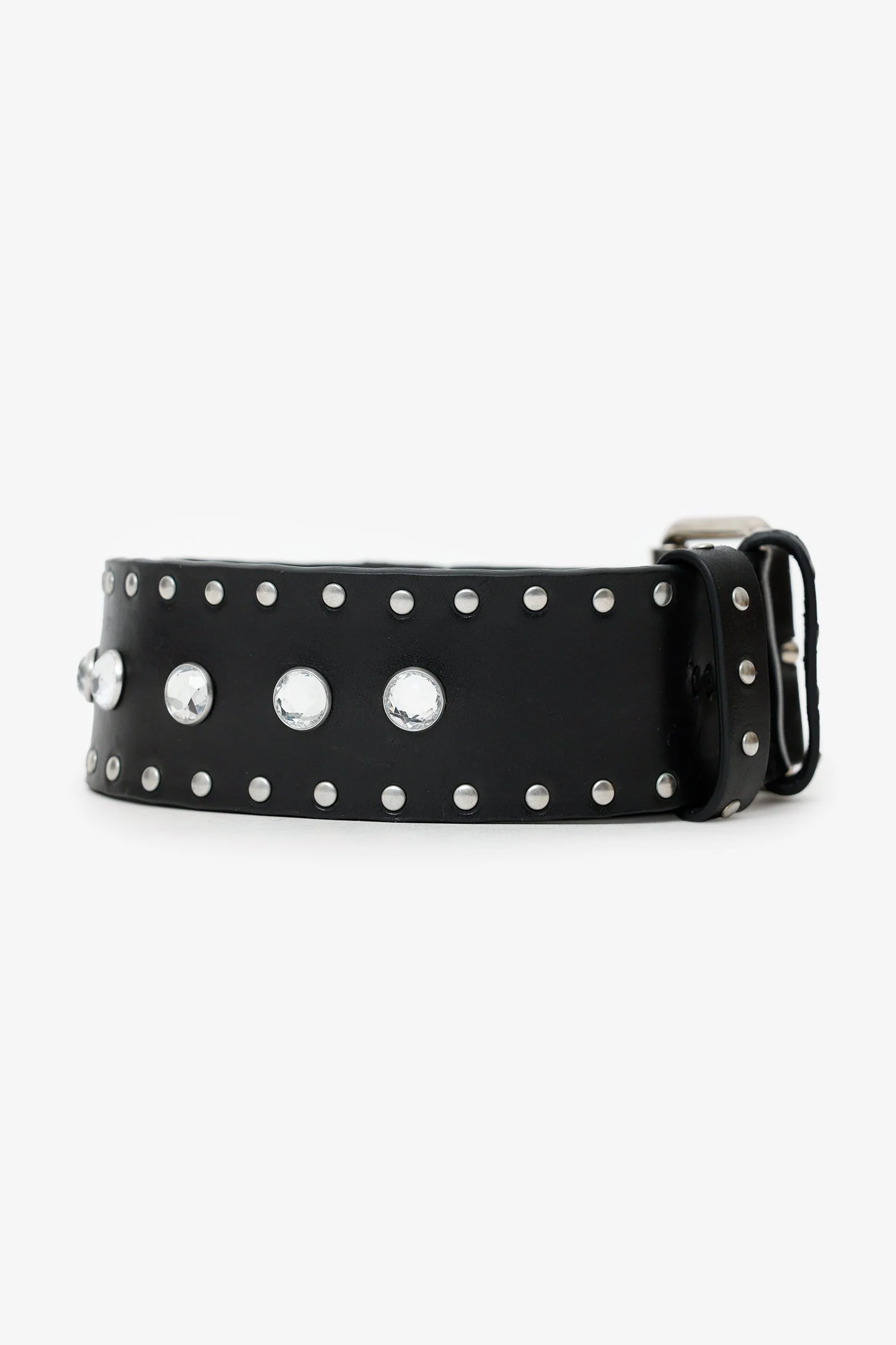 Dries Van Noten Black Leather Belt With Detachable Chain/Fur Tail Size 75 - Image 3