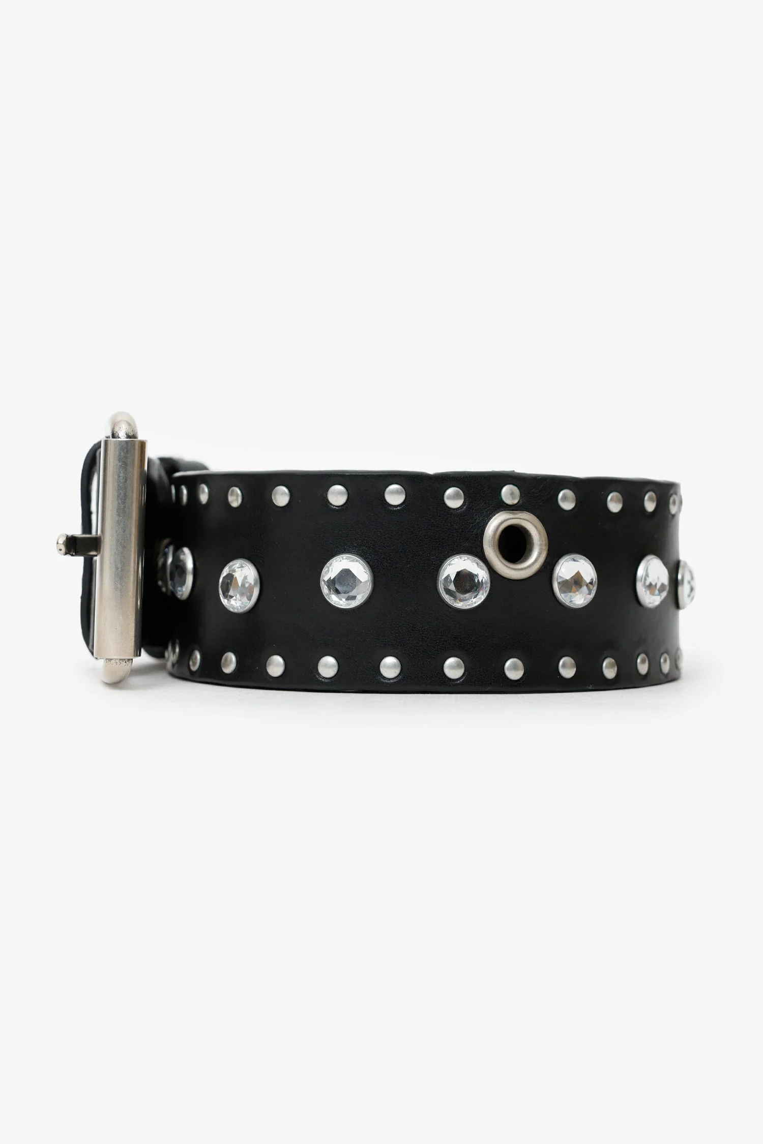 Dries Van Noten Black Leather Belt With Detachable Chain/Fur Tail Size 75 - Image 5