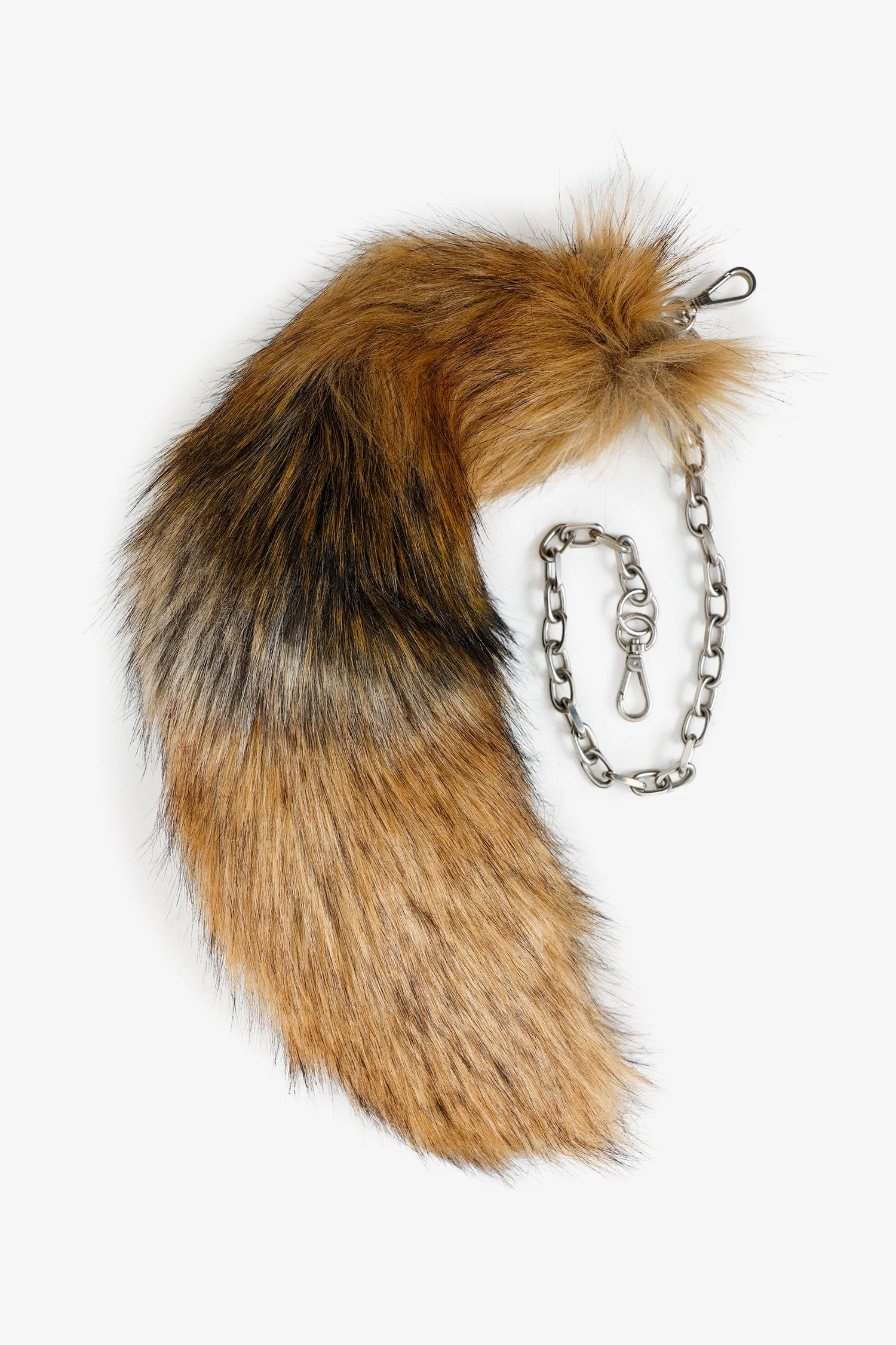 Dries Van Noten Black Leather Belt With Detachable Chain/Fur Tail Size 75 - Image 6