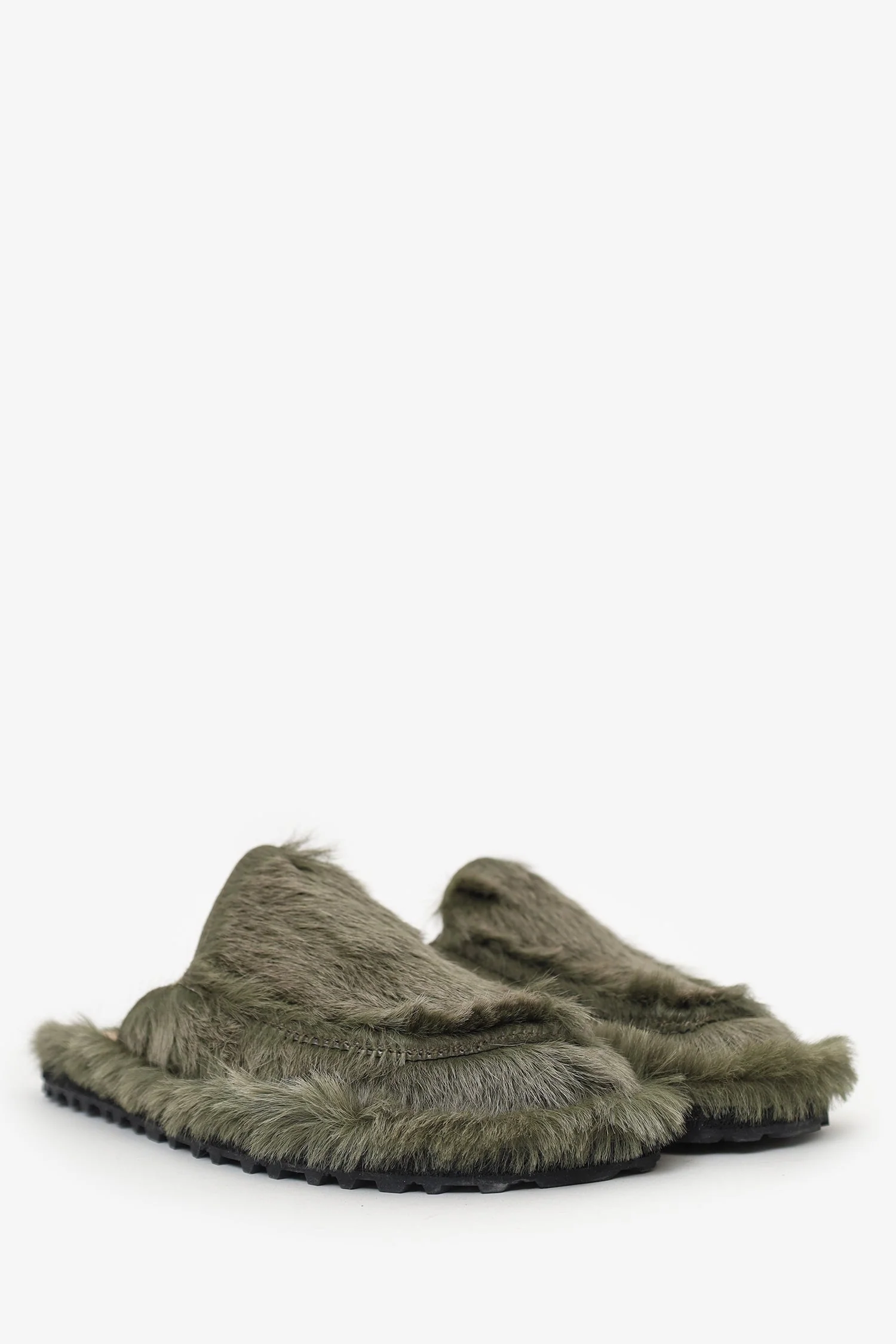 Dries Van Noten Green Pony Hair Mules Size 40 Mens - Image 2
