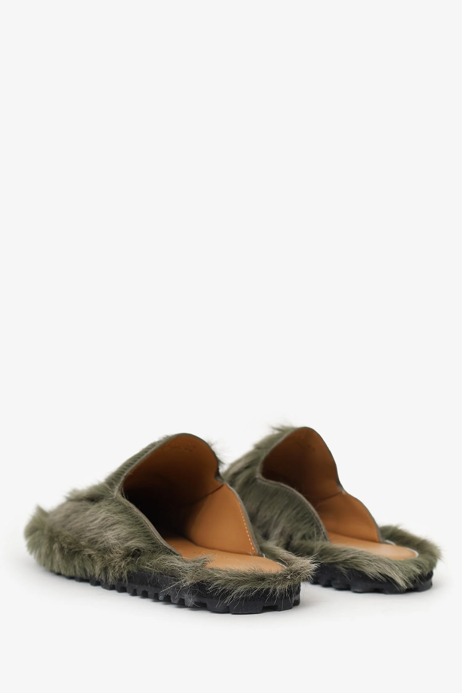 Dries Van Noten Green Pony Hair Mules Size 40 Mens - Image 4