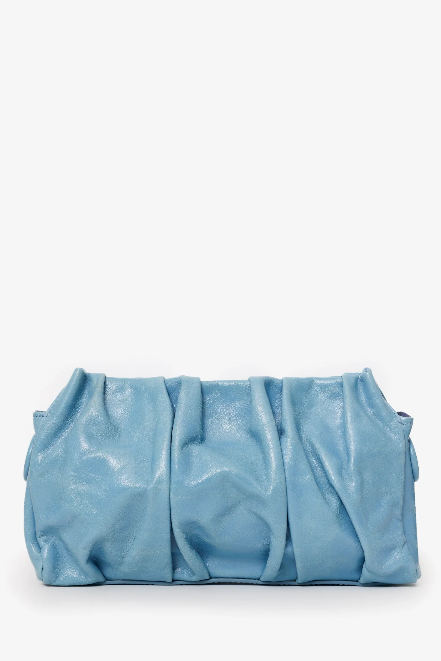 Elleme Blue Leather Pleated Shoulder Bag - Image 2