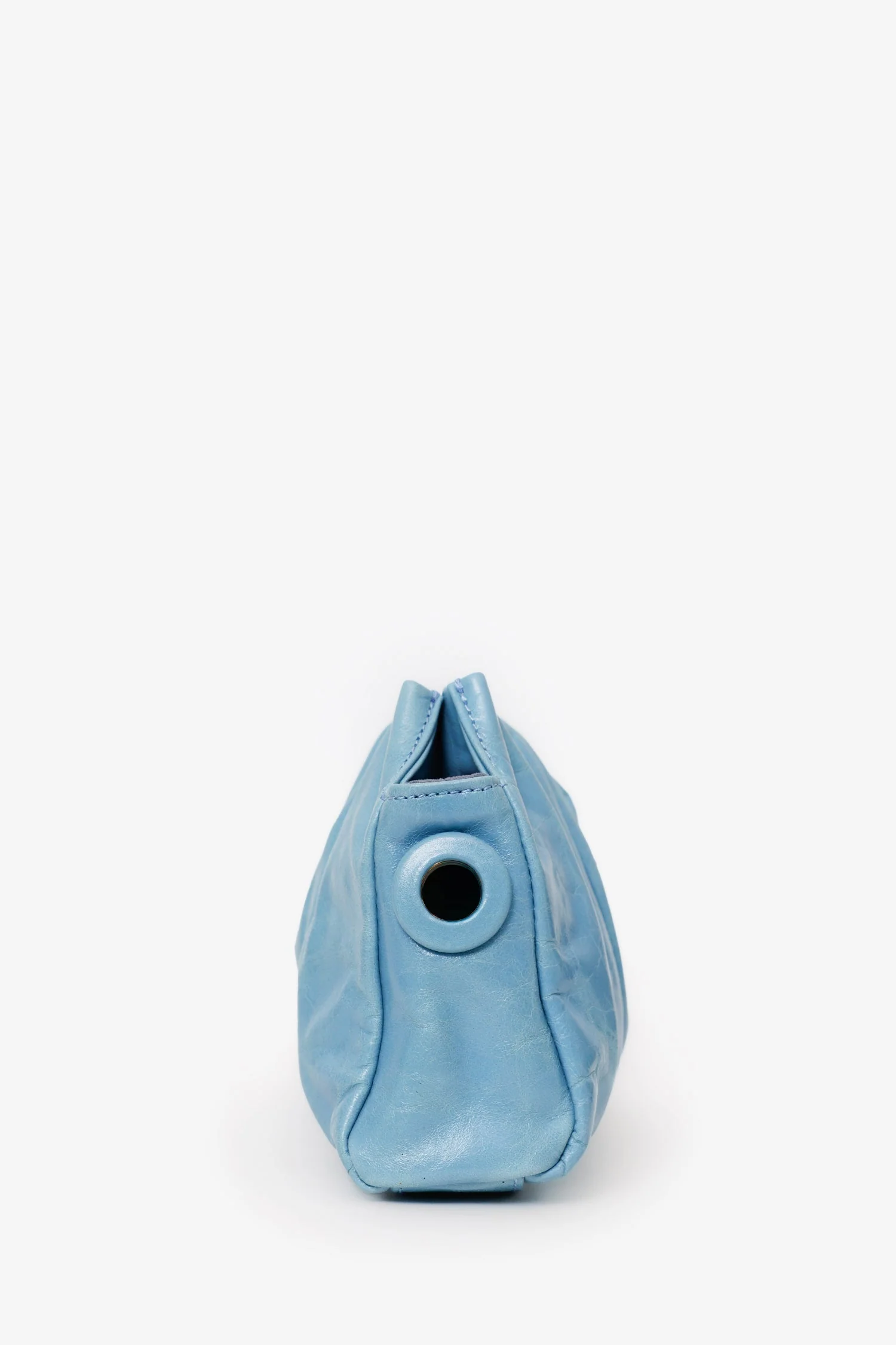 Elleme Blue Leather Pleated Shoulder Bag - Image 3