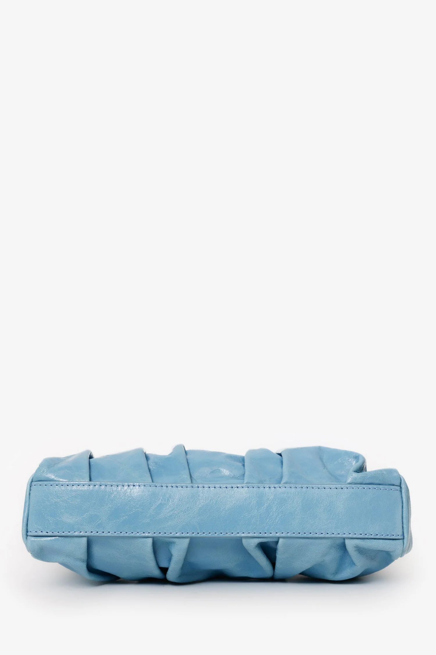 Elleme Blue Leather Pleated Shoulder Bag - Image 5