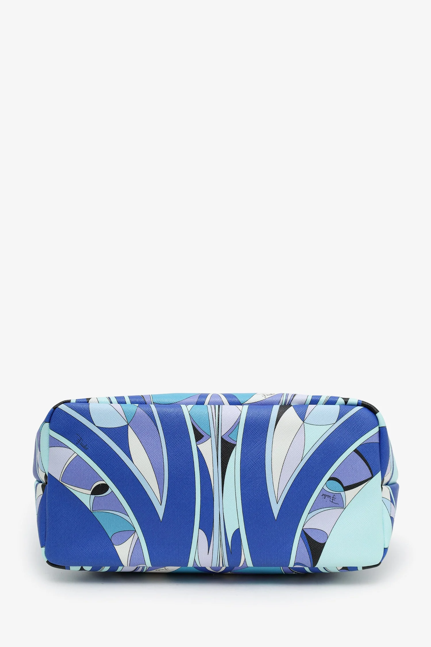 Emilio Pucci Blue Leather Printed Tote Bag - Image 5