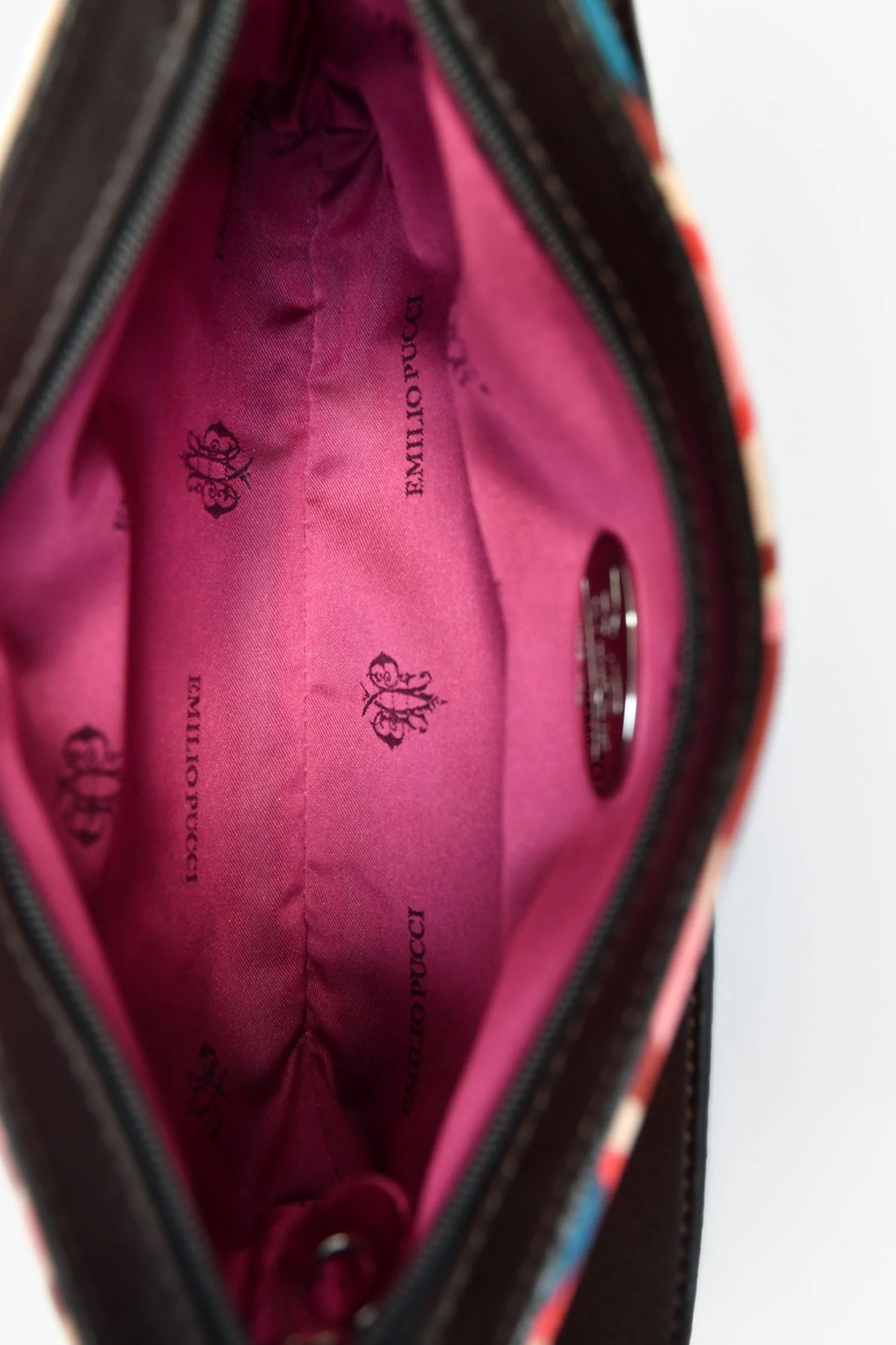 Emilio Pucci Pink Silk Patterned Mini Bag - Image 6