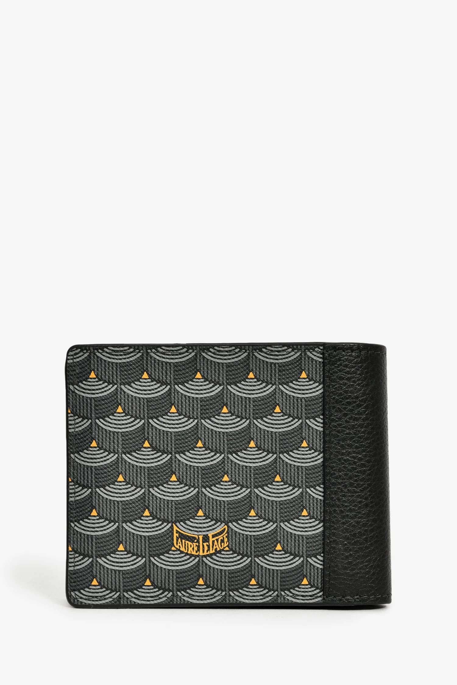Faure Le Page Grey Canvas/Black Calfskin Leather 6-Card Wallet - Image 2