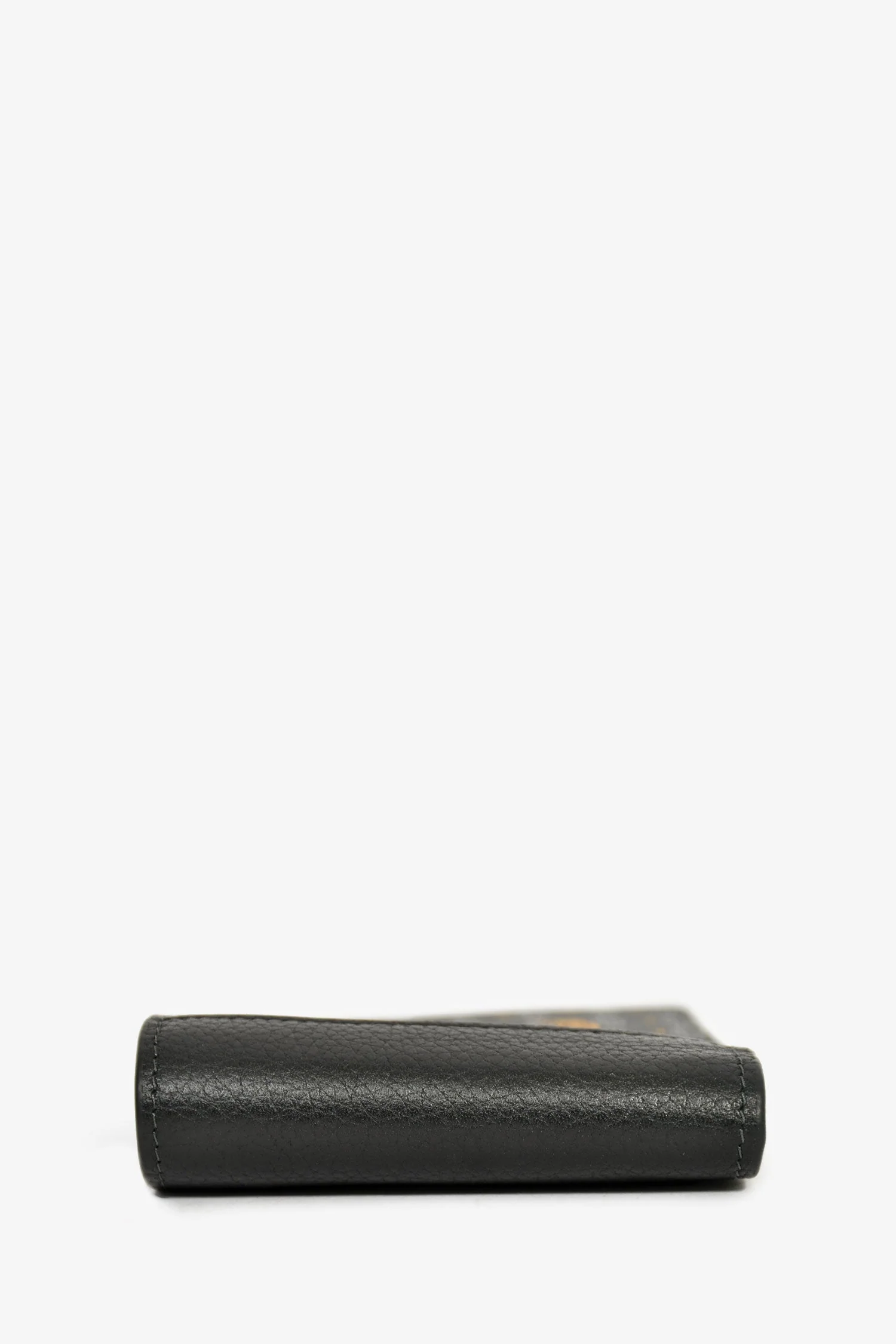 Faure Le Page Grey Canvas/Black Calfskin Leather 6-Card Wallet - Image 3