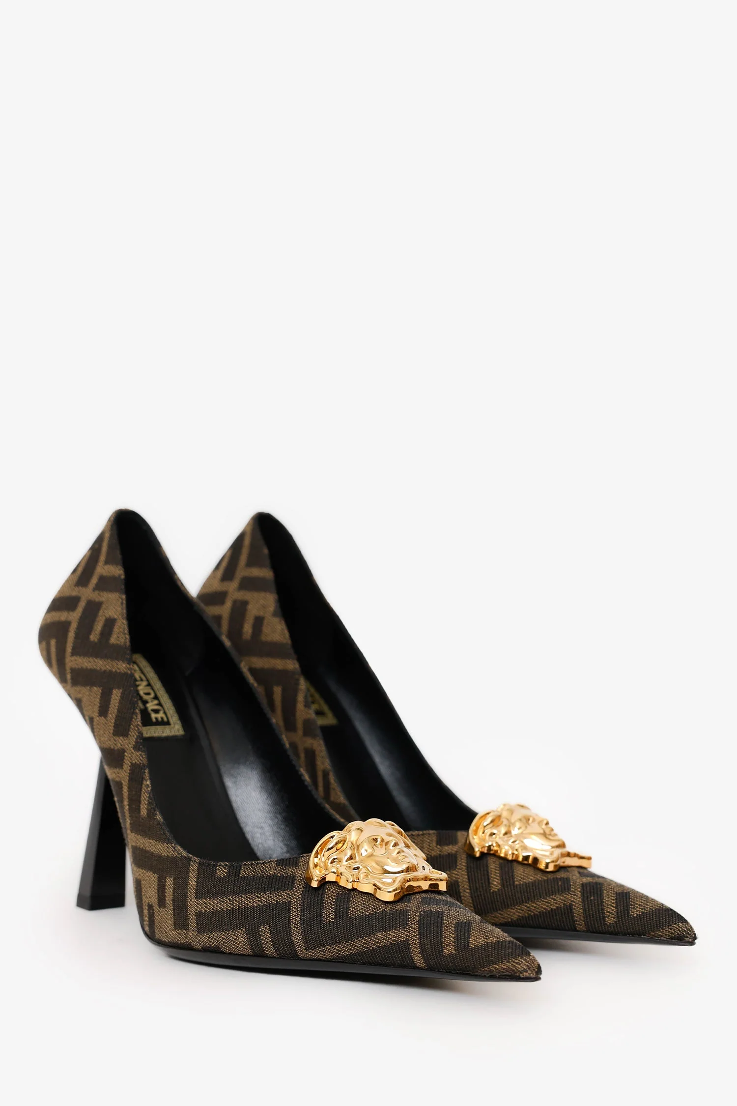 Fendace Brown Zucca Medusa Pumps Size 36 - Image 2