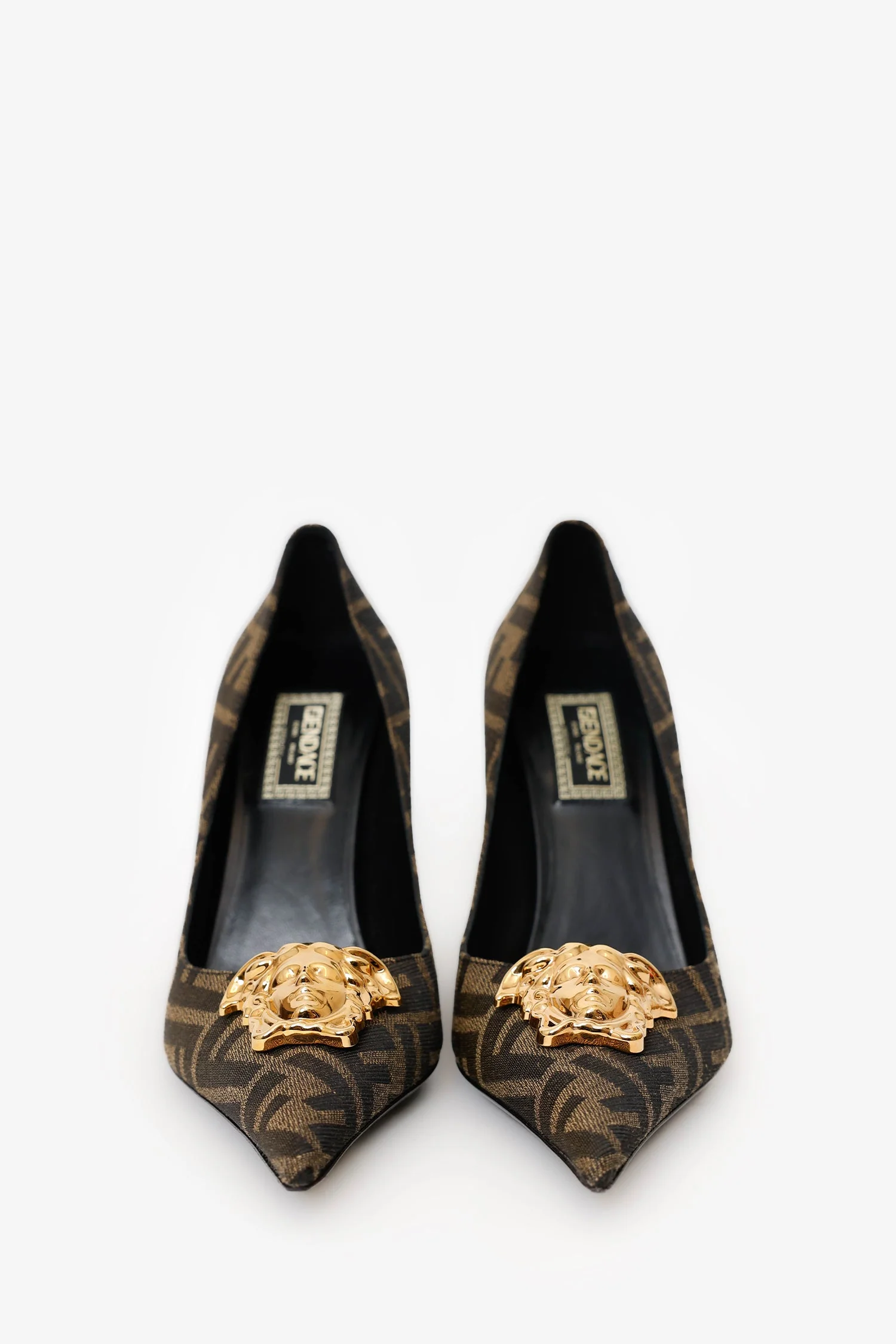 Fendace Brown Zucca Medusa Pumps Size 36 - Image 3