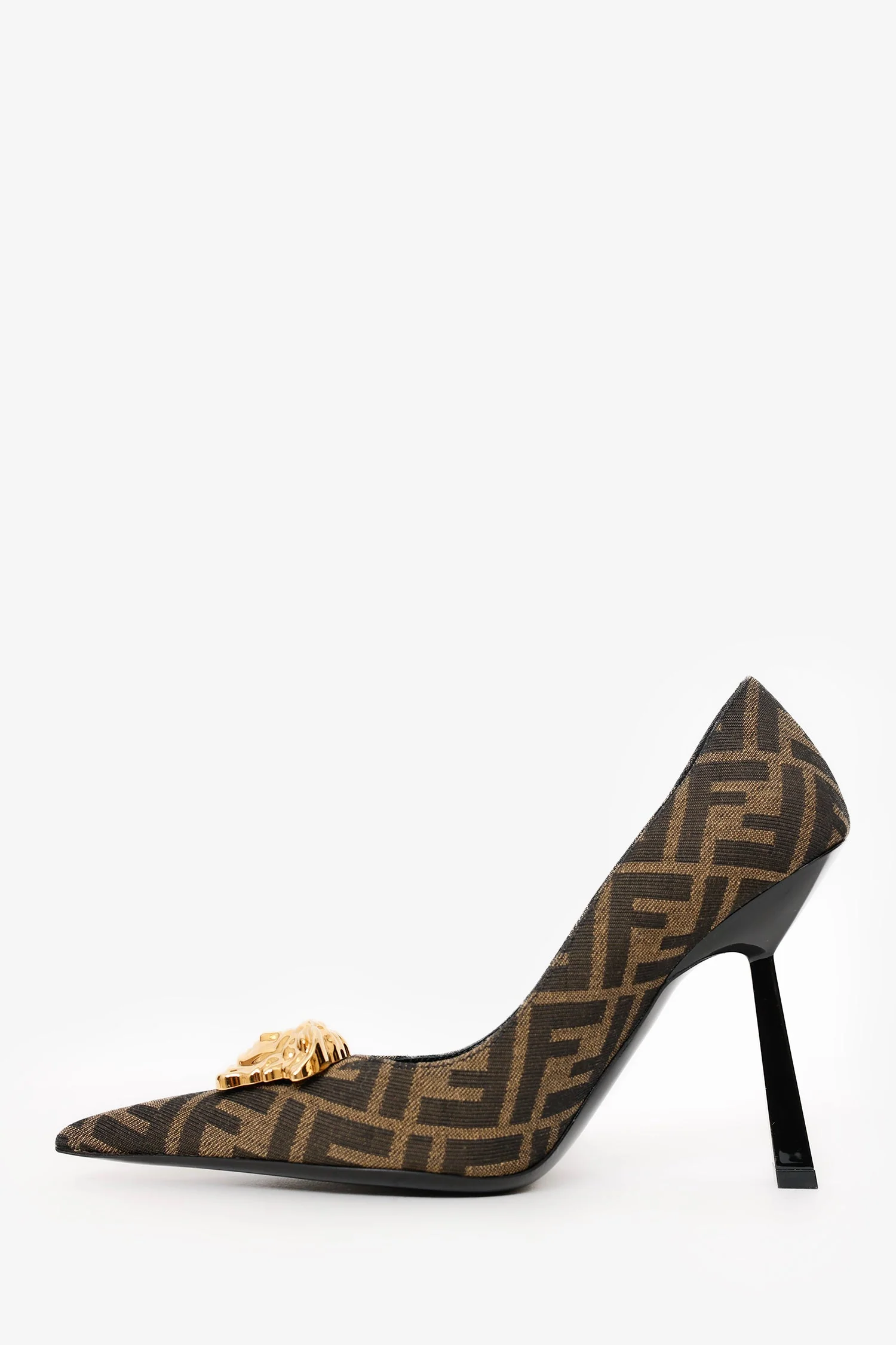 Fendace Brown Zucca Medusa Pumps Size 36 - Image 4