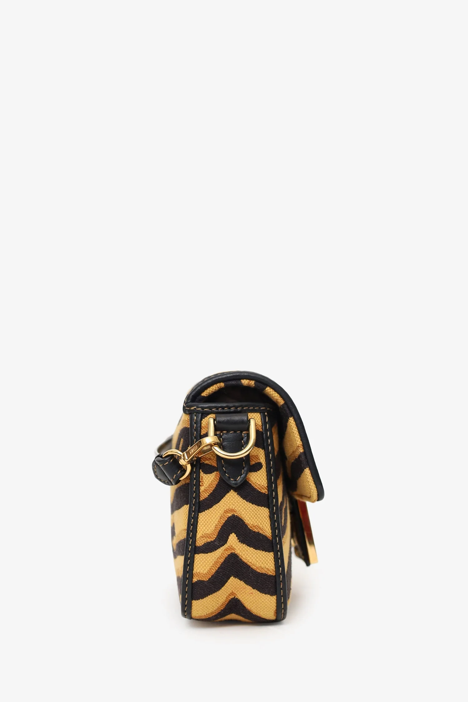 Fendi 2021 Tiger Embroidered Canvas Baguette Bag - Image 2
