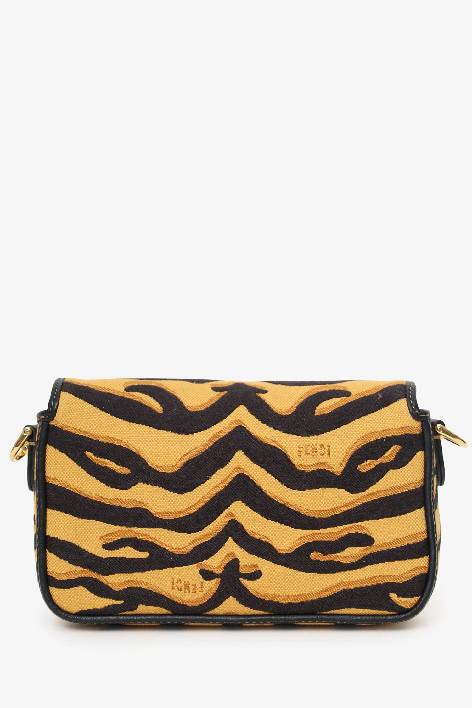 Fendi 2021 Tiger Embroidered Canvas Baguette Bag - Image 3