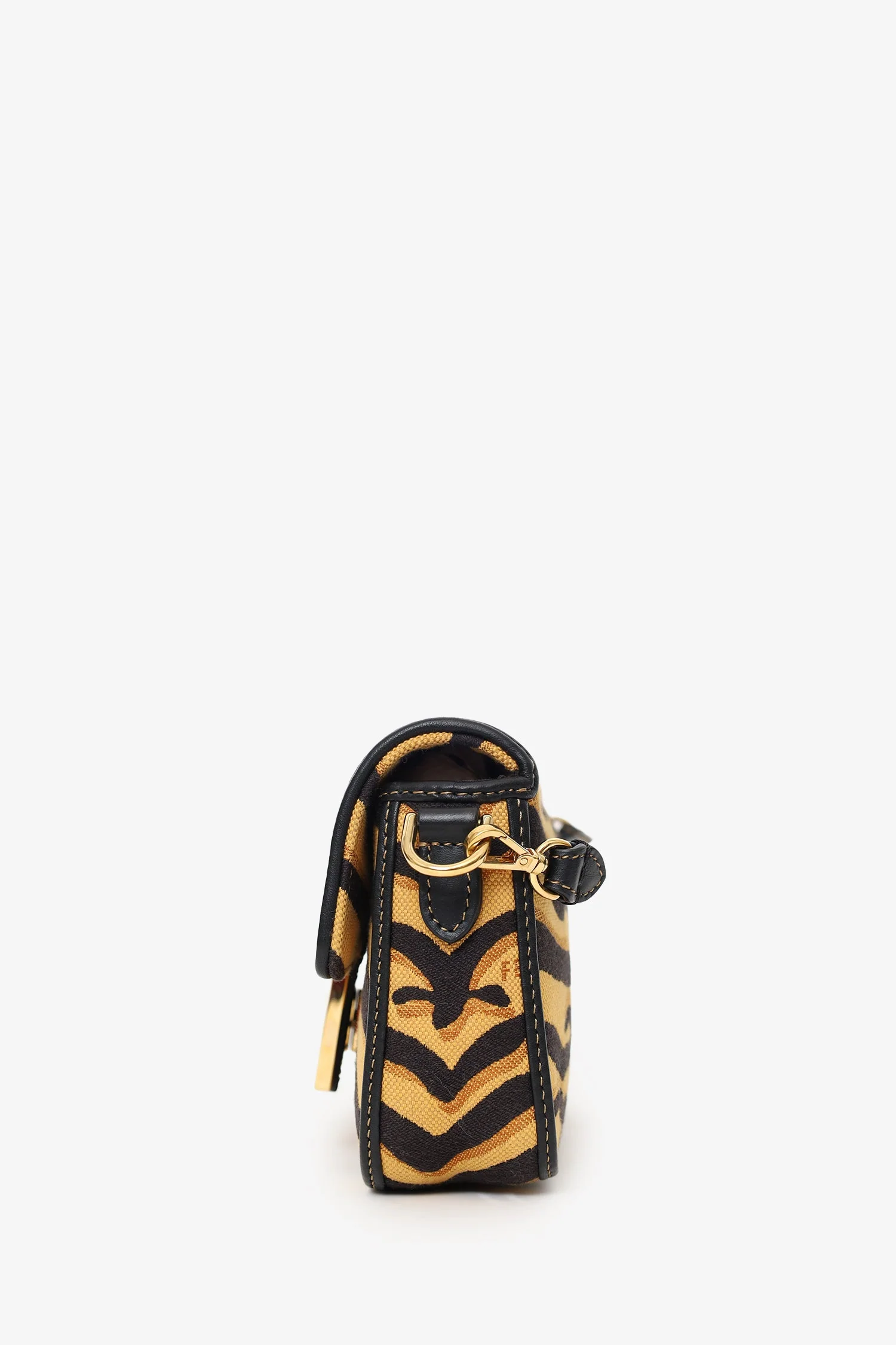 Fendi 2021 Tiger Embroidered Canvas Baguette Bag - Image 4