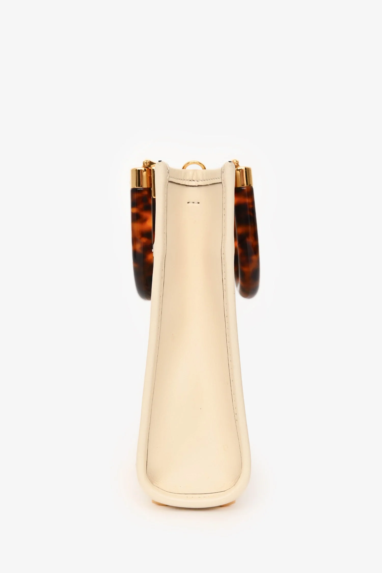 Fendi 2022 Cream Leather Acrylic Handle Mini Sunshine Crossbody - Image 4