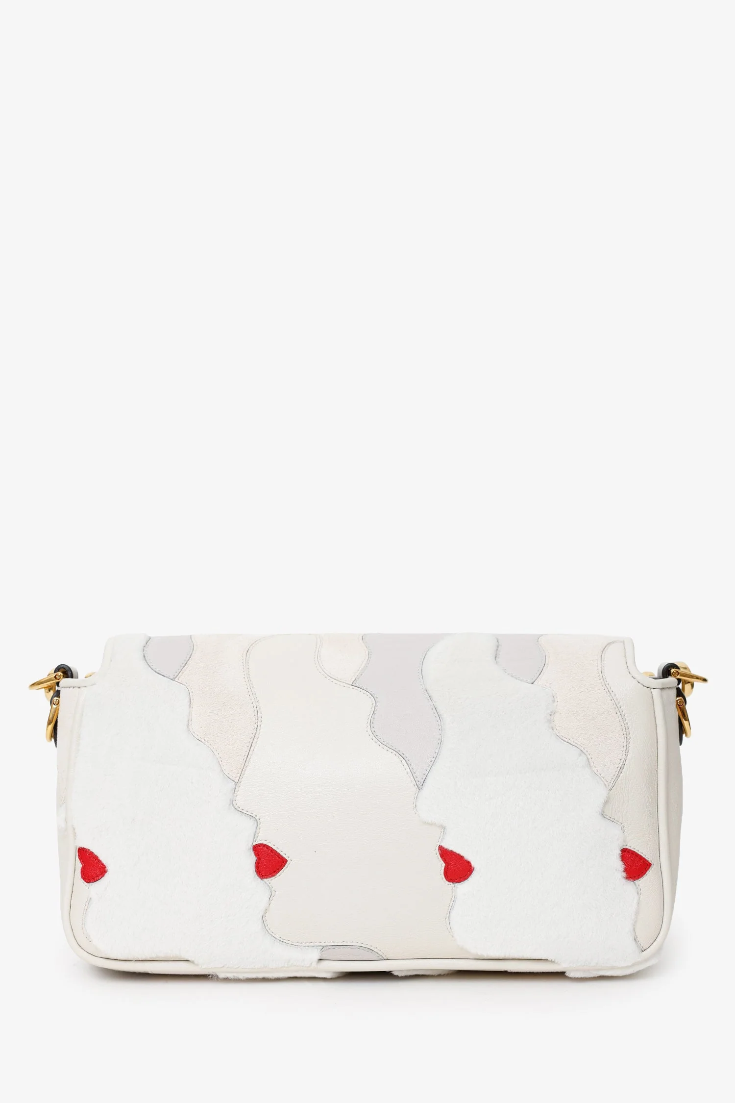 Fendi 2022 White Mink And Suede Faces Baguette Bag - Image 3