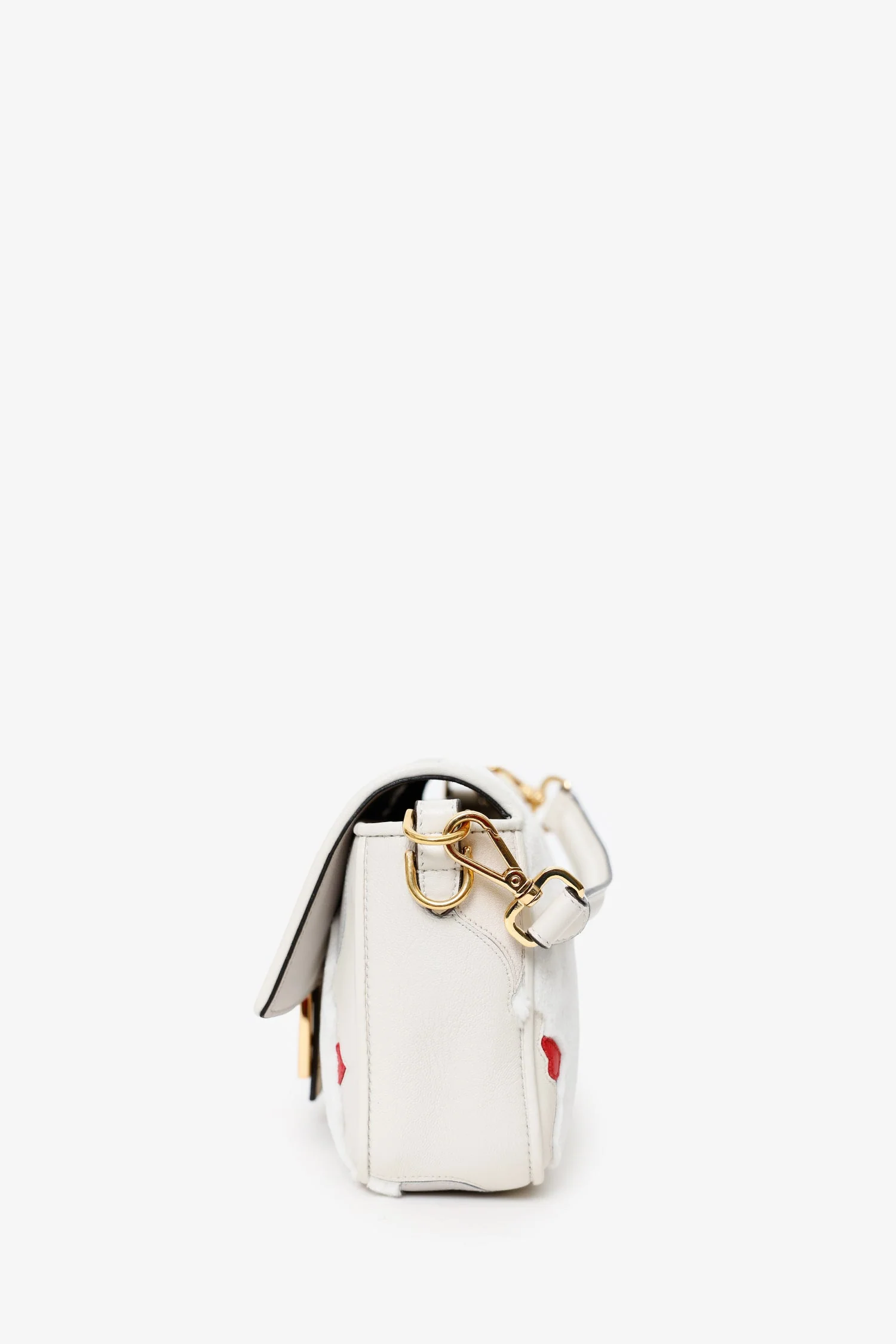 Fendi 2022 White Mink And Suede Faces Baguette Bag - Image 4