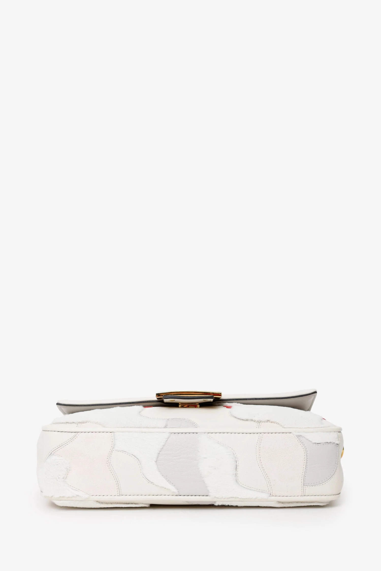 Fendi 2022 White Mink And Suede Faces Baguette Bag - Image 5