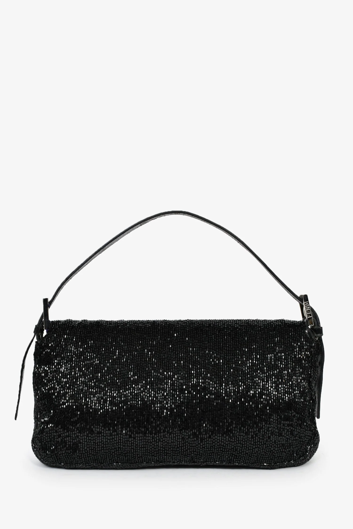 Fendi Black Beaded Baguette Shoulder Bag - Image 3