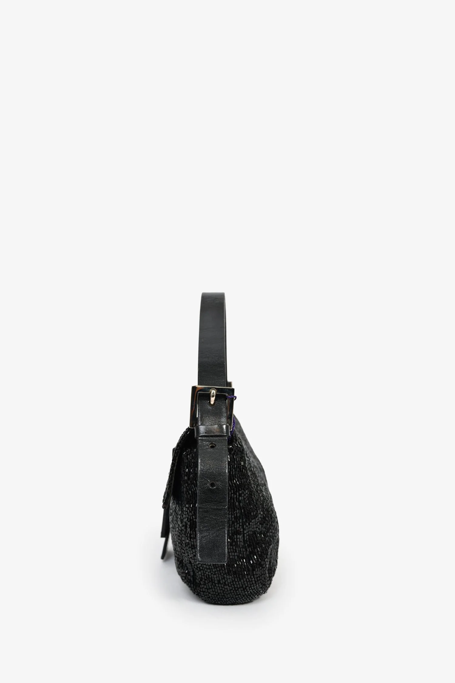 Fendi Black Beaded Baguette Shoulder Bag - Image 4
