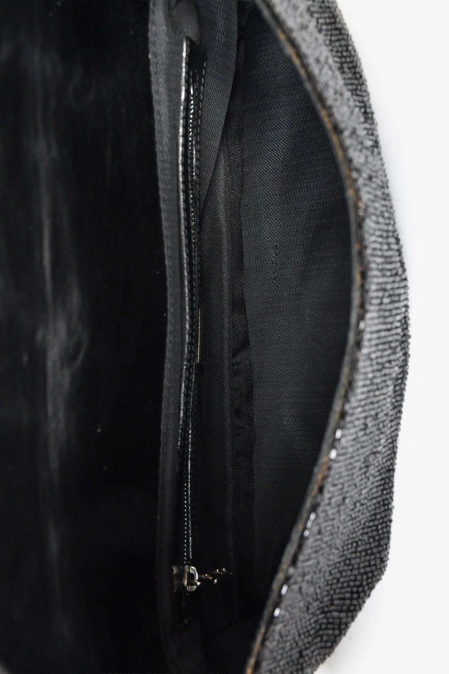 Fendi Black Beaded Baguette Shoulder Bag - Image 6