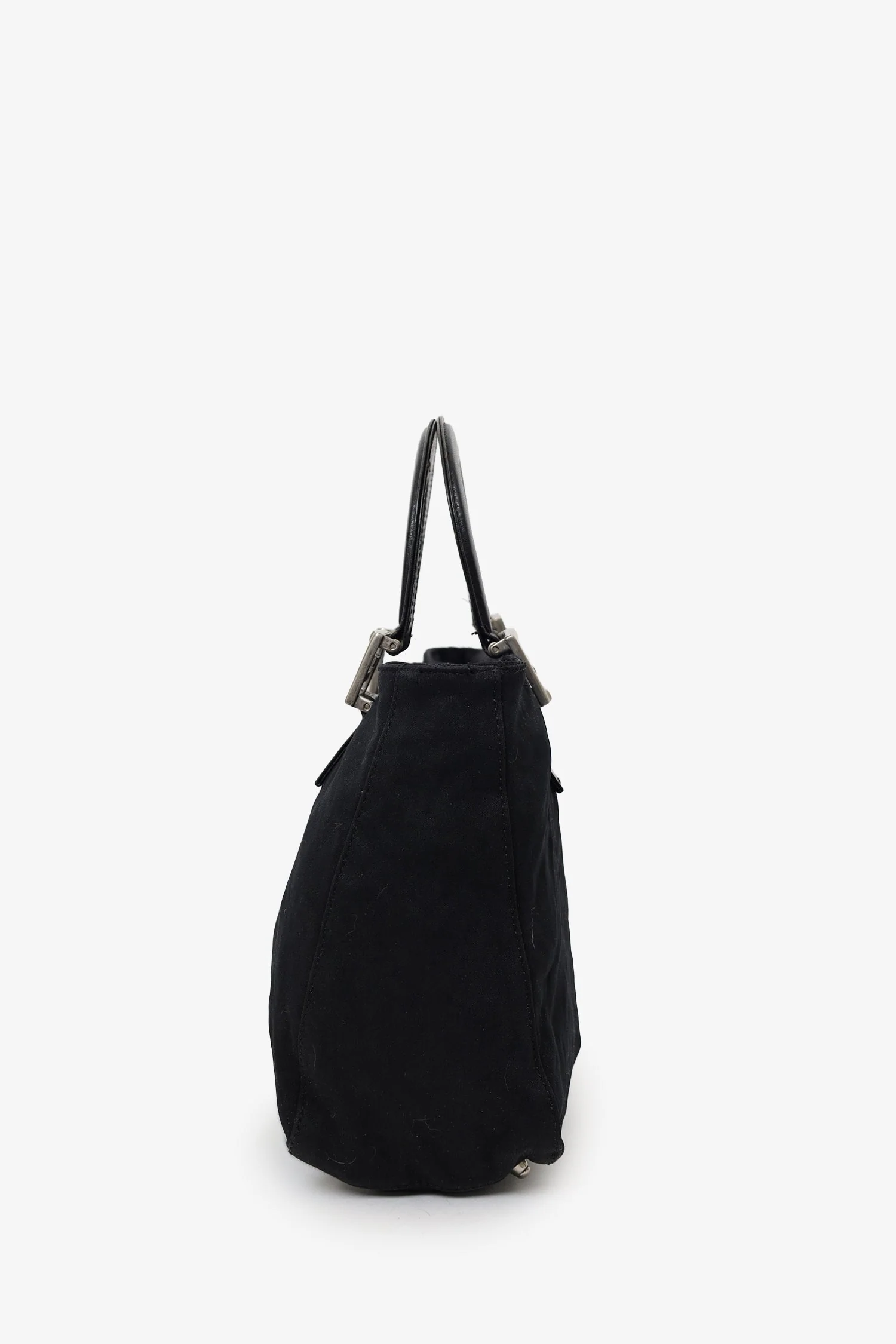 Fendi Black Canvas FF Top Handle Bag - Image 3
