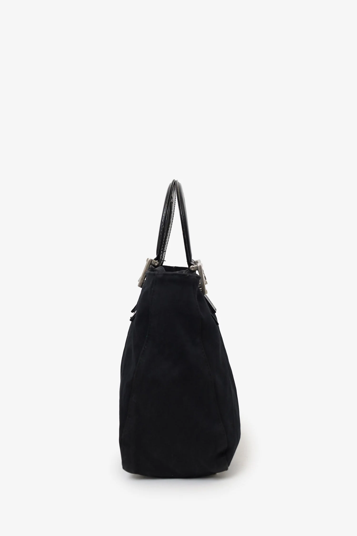 Fendi Black Canvas FF Top Handle Bag - Image 4
