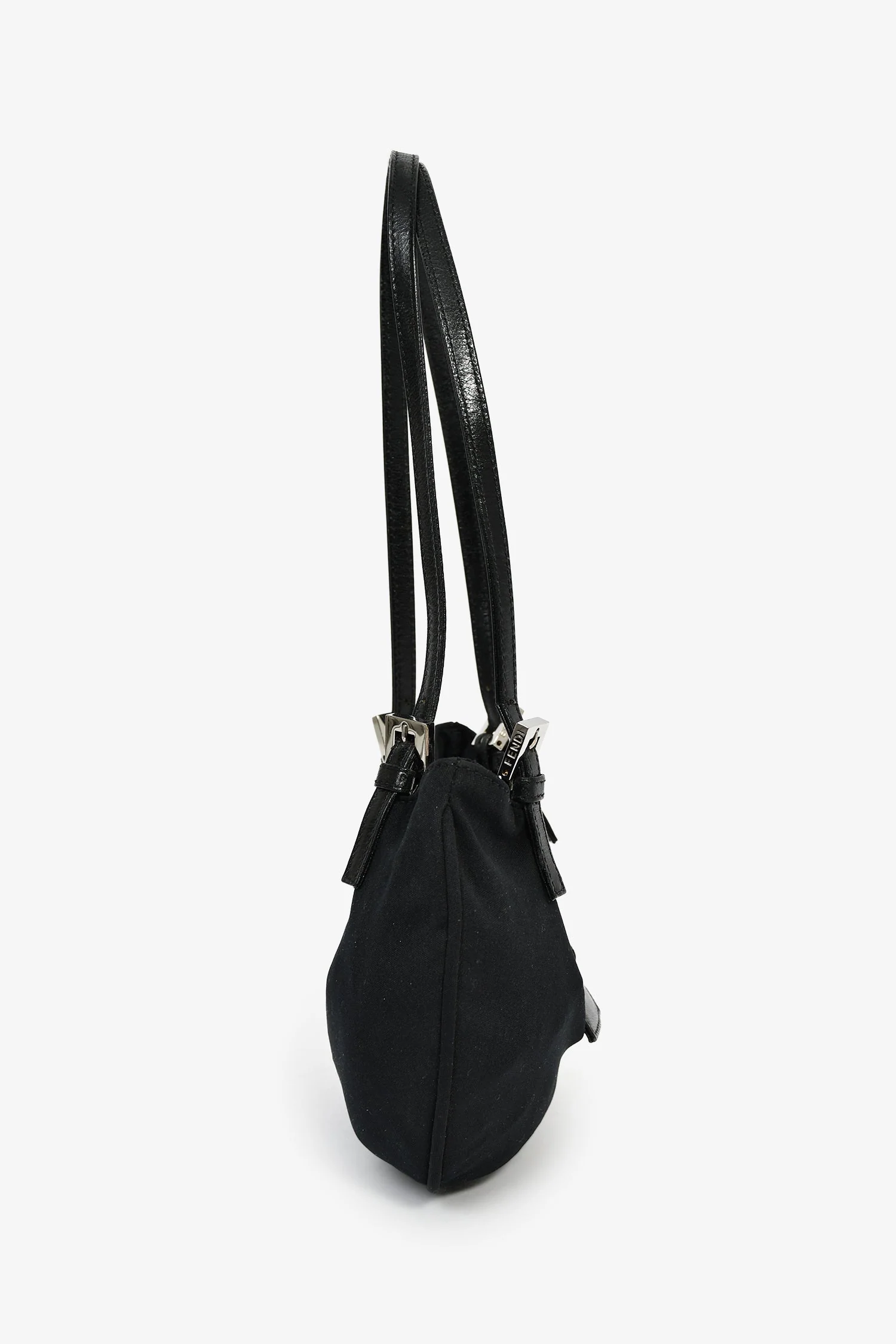 Fendi Black Fabric Mamma Half Moon Shoulder Bag - Image 2