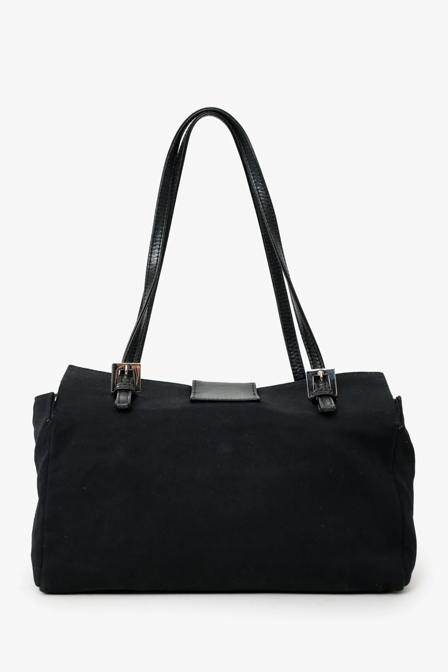 Fendi Black Fabric Neoprene Baguette Shoulder Bag - Image 3