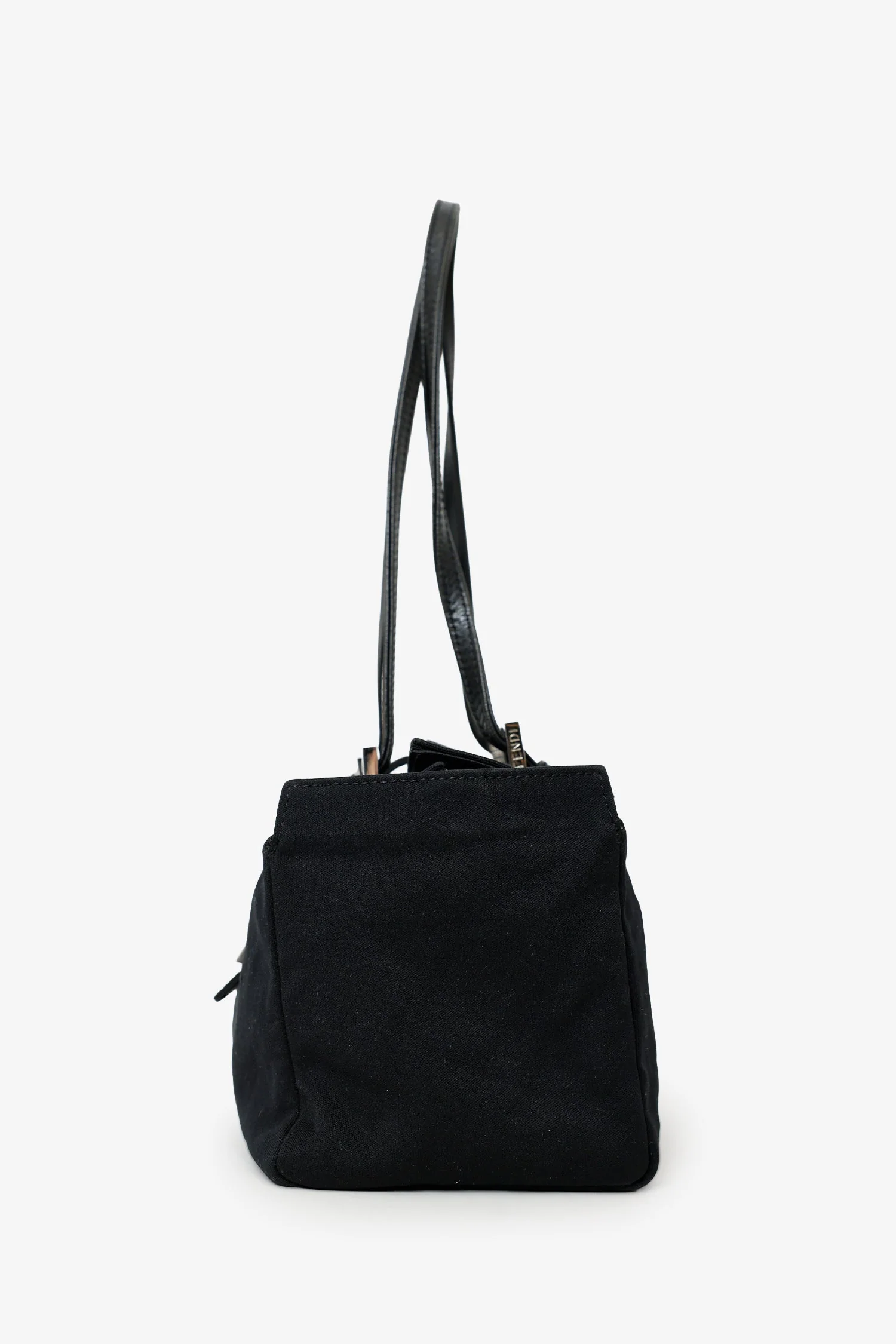 Fendi Black Fabric Neoprene Baguette Shoulder Bag - Image 4
