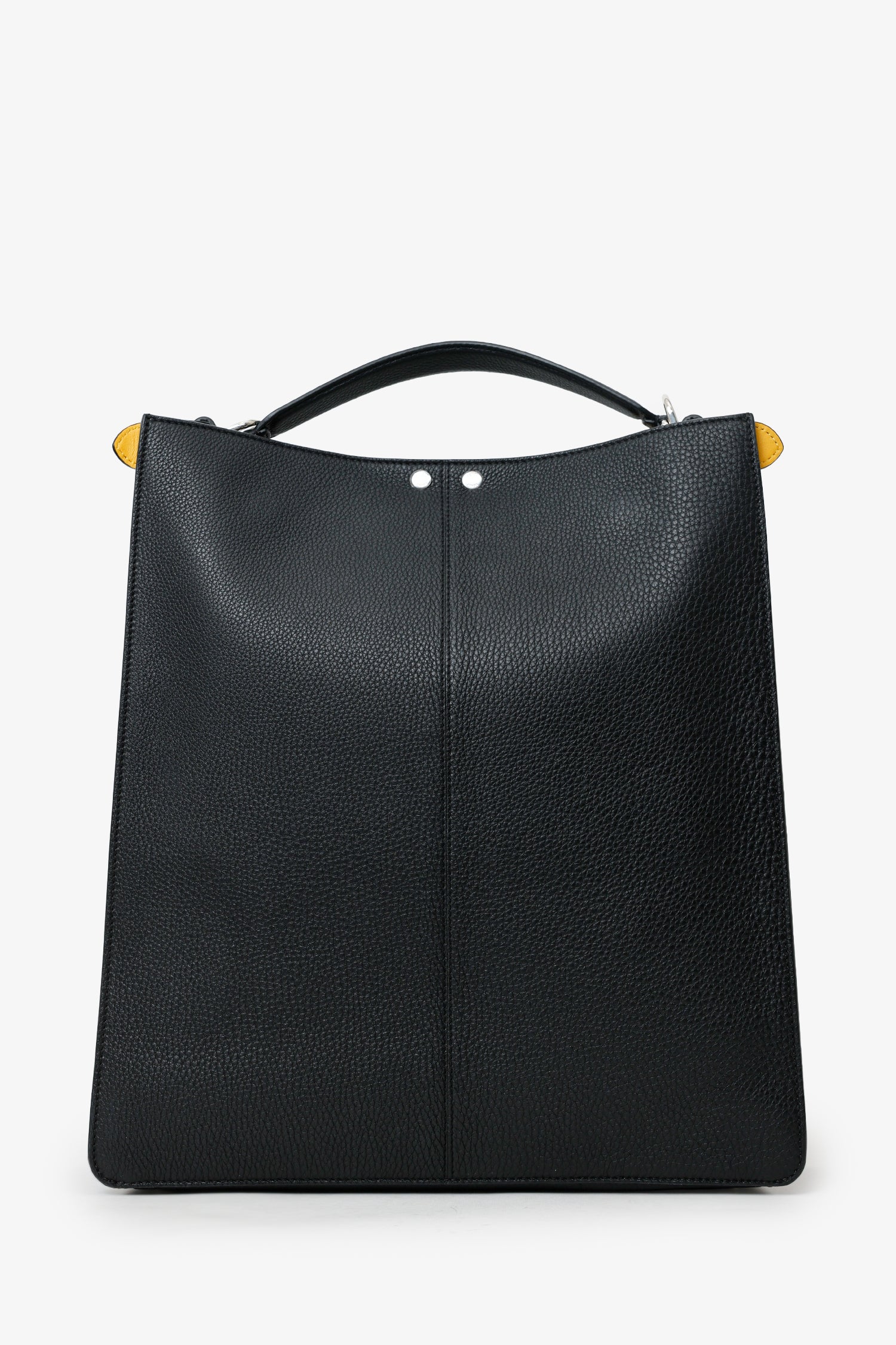 Fendi Black Grained Leather Peekaboo X-Lite Tote With Strap - Image 2