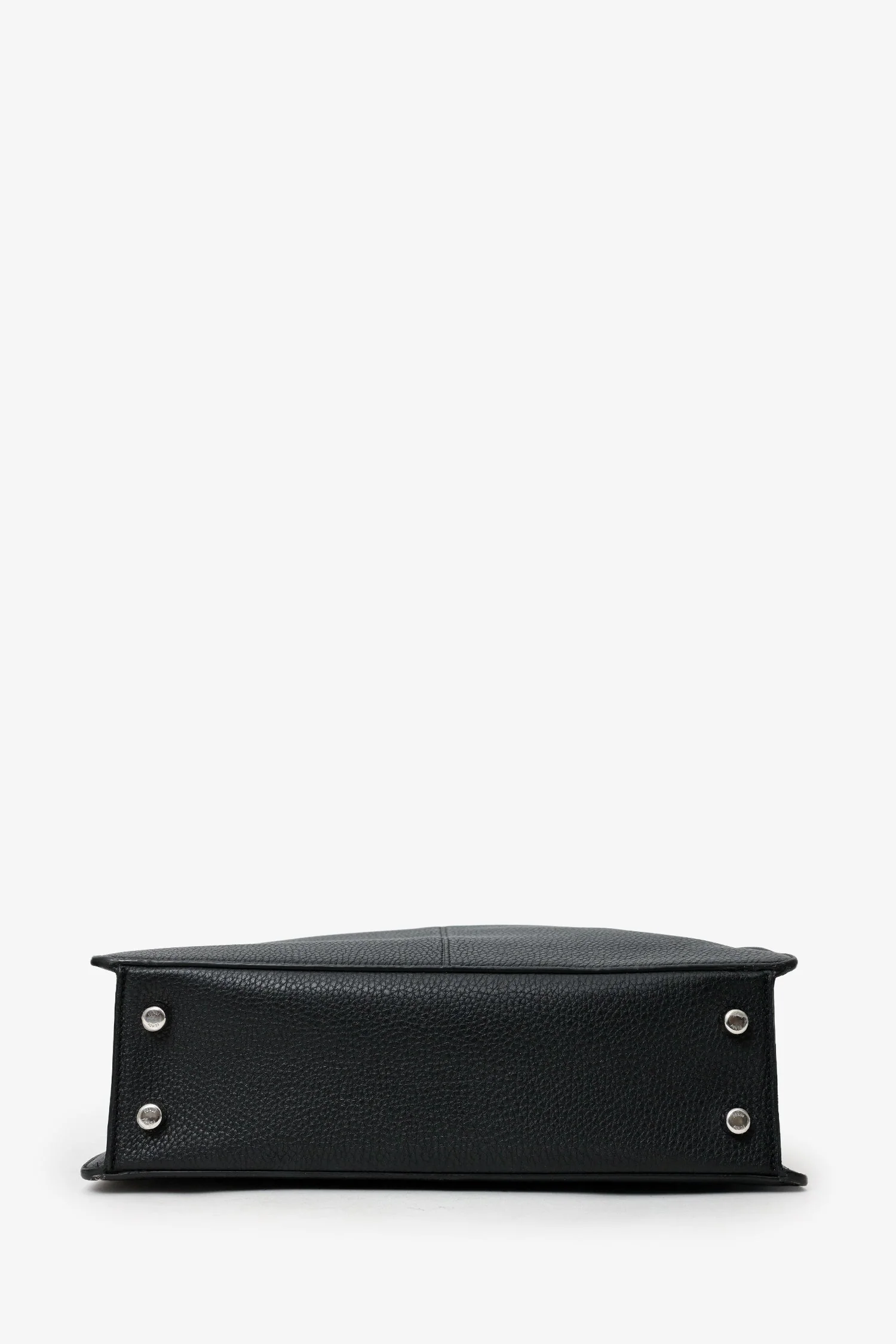 Fendi Black Grained Leather Peekaboo X-Lite Tote With Strap - Image 5