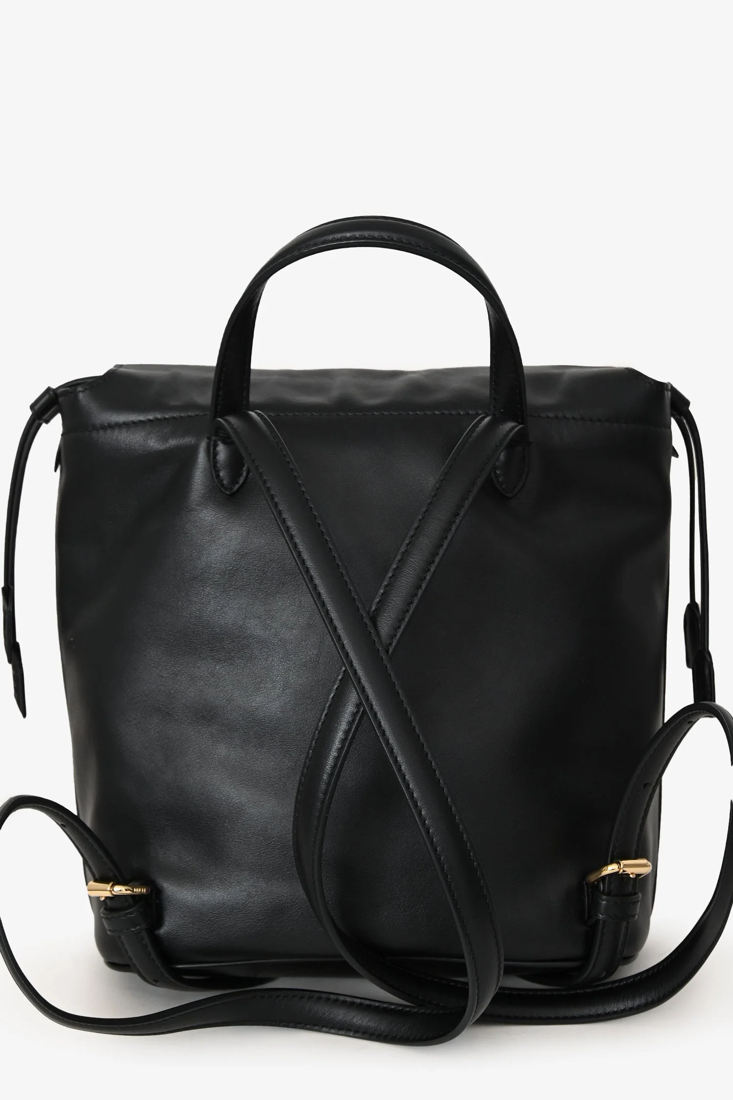 Fendi Black Leather FF Clasp Backpack - Image 2