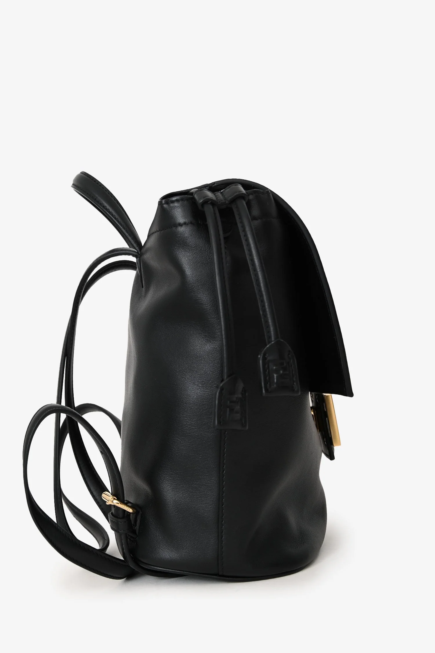Fendi Black Leather FF Clasp Backpack - Image 3