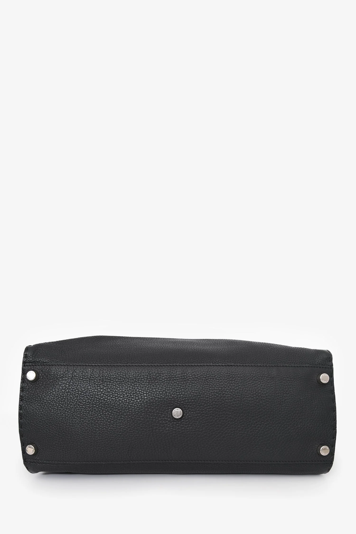 Fendi Black Leather Grained Monster Peekaboo Messenger Bag - Image 5