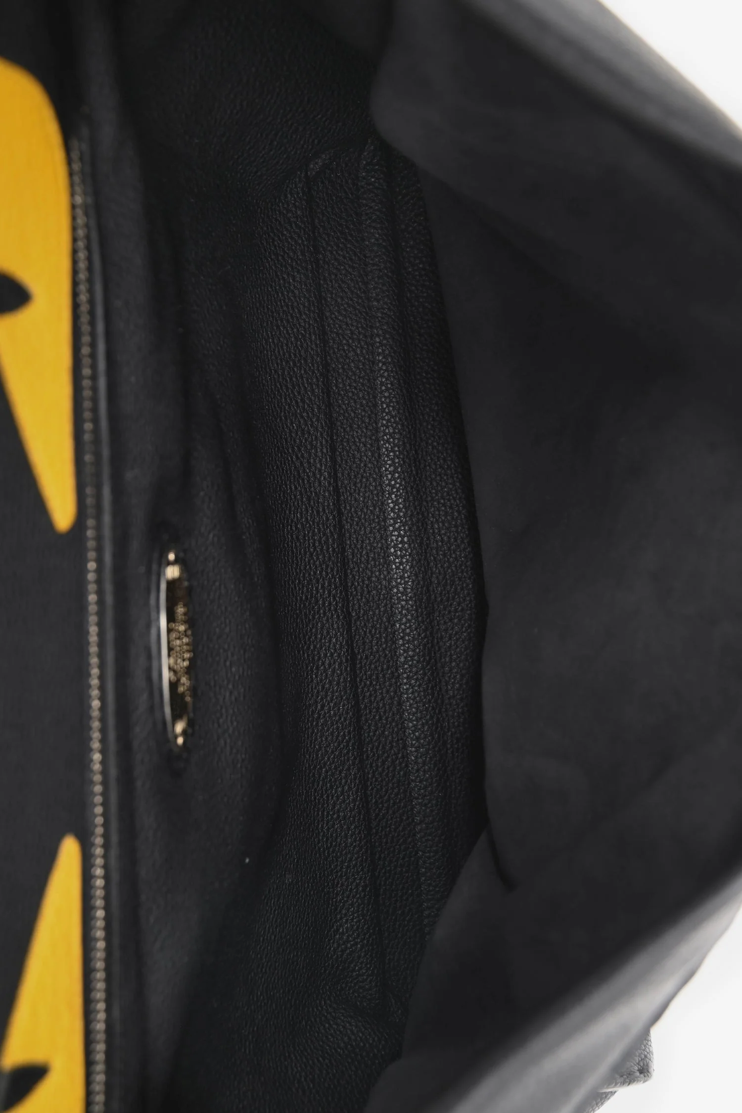 Fendi Black Leather Grained Monster Peekaboo Messenger Bag - Image 6