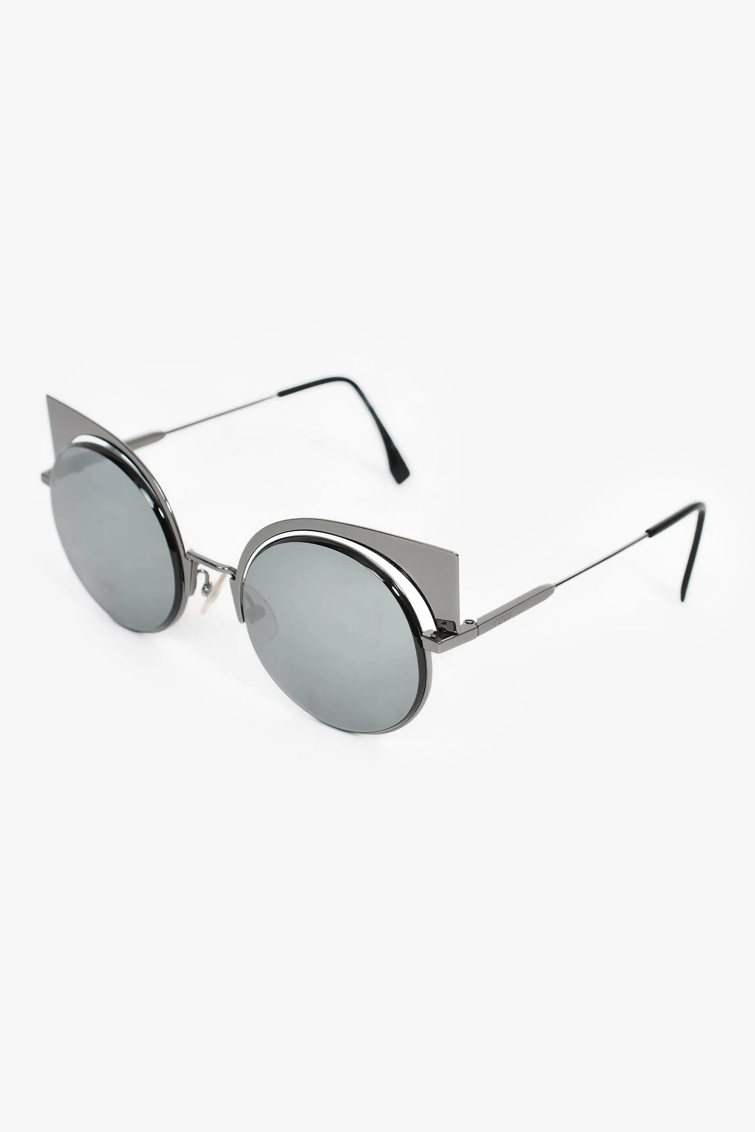 Fendi Black Squared Mirrored Sunglasses - Image 2